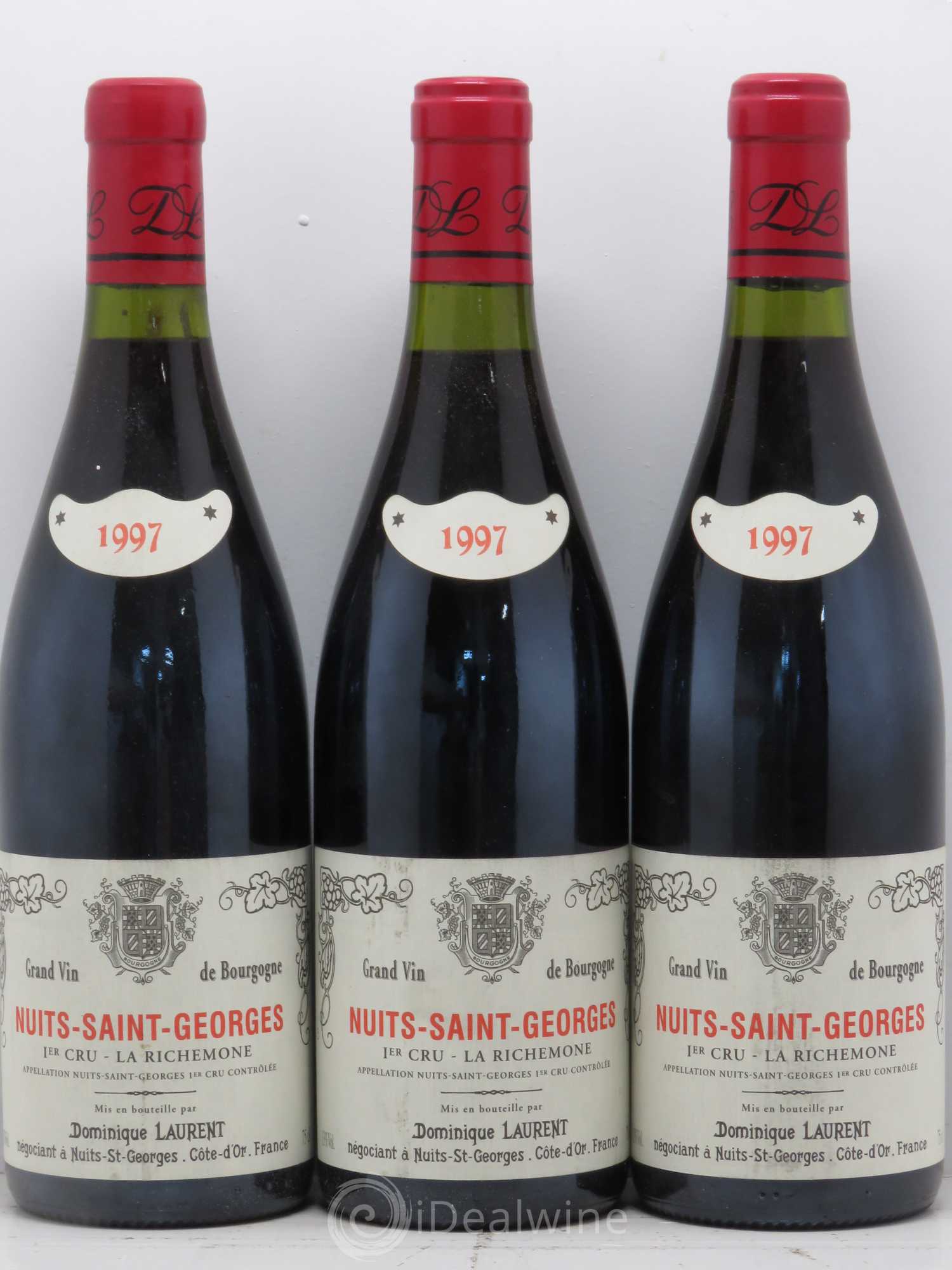 Nuits-Saint-Georges 1er Cru La Richemone Dominique Laurent 1997 - Lot de 3 bouteilles - 0