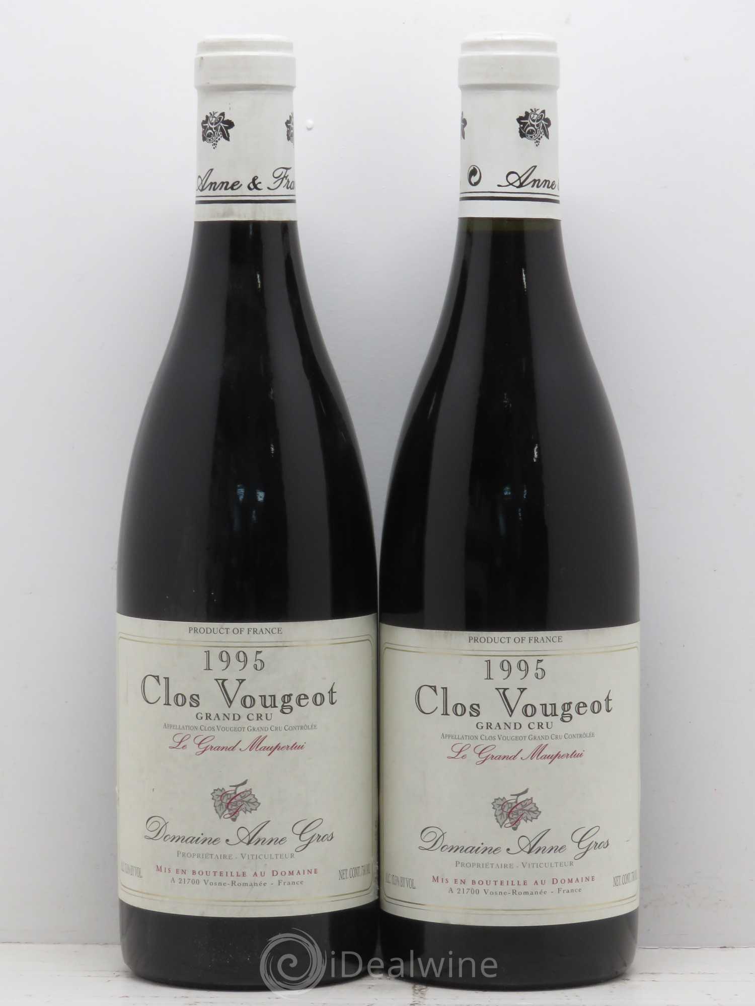 Clos de Vougeot Grand Cru Le Grand Maupertui Anne Gros 1995 - Lot de 2 bouteilles - 0