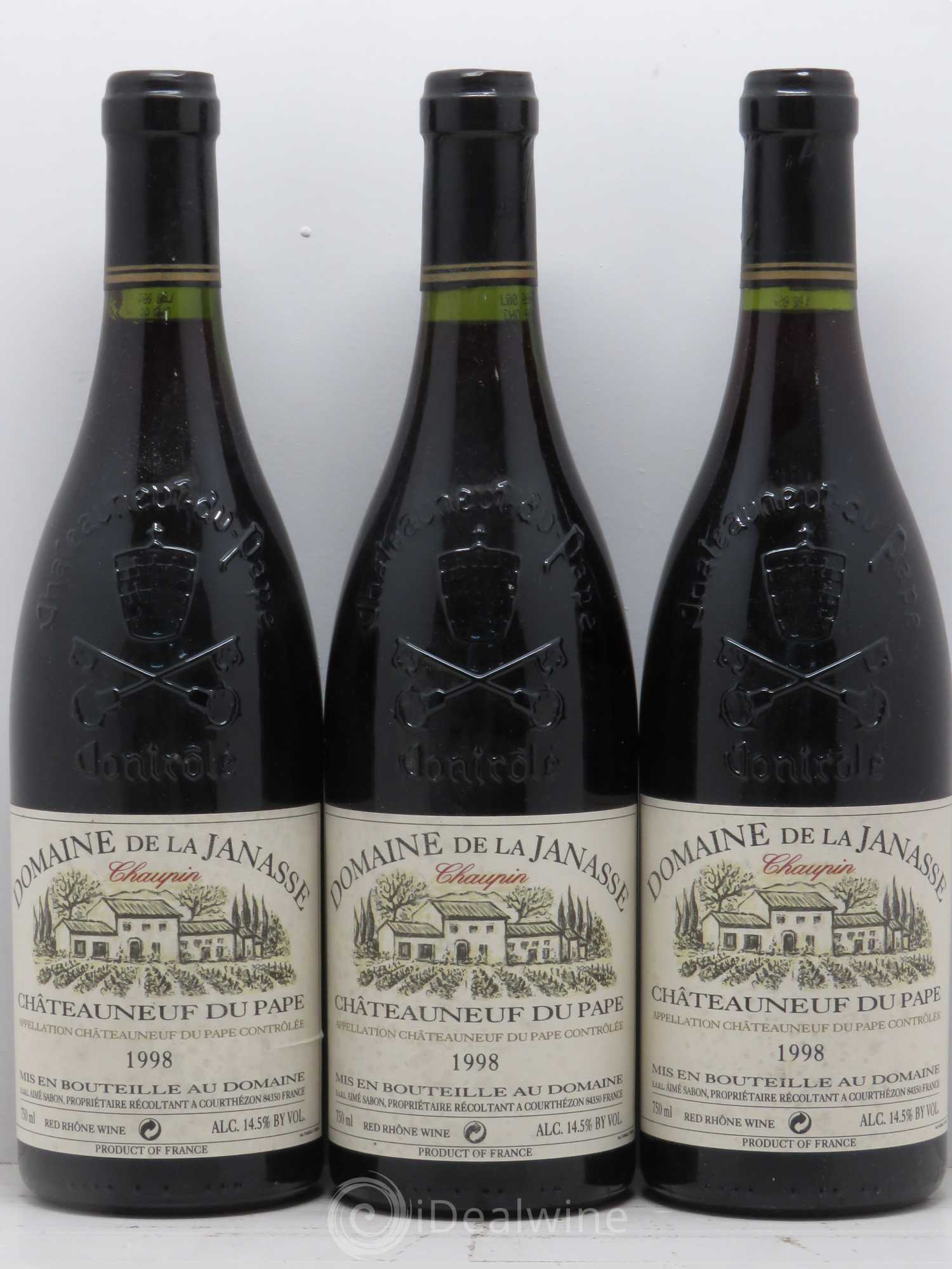Châteauneuf-du-Pape La Janasse (Domaine de) Cuvée Chaupin 1998 - Lotto di 3 bottiglie - 0