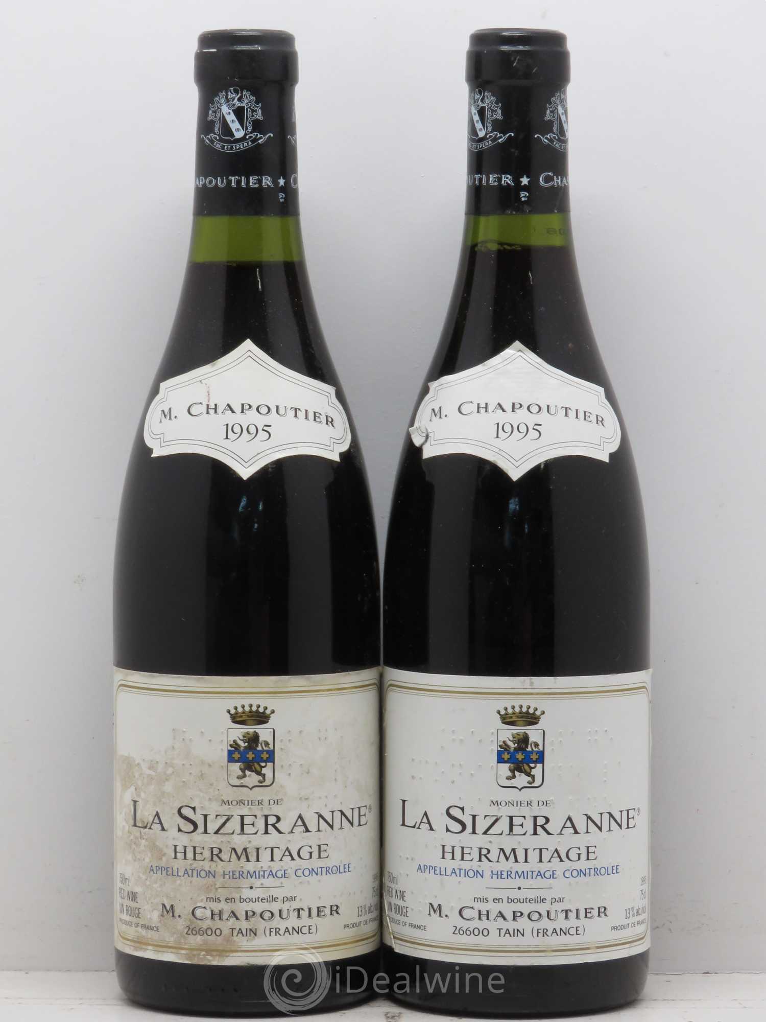 Hermitage Monier de La Sizeranne Chapoutier 1995 - Lot de 2 bouteilles - 0
