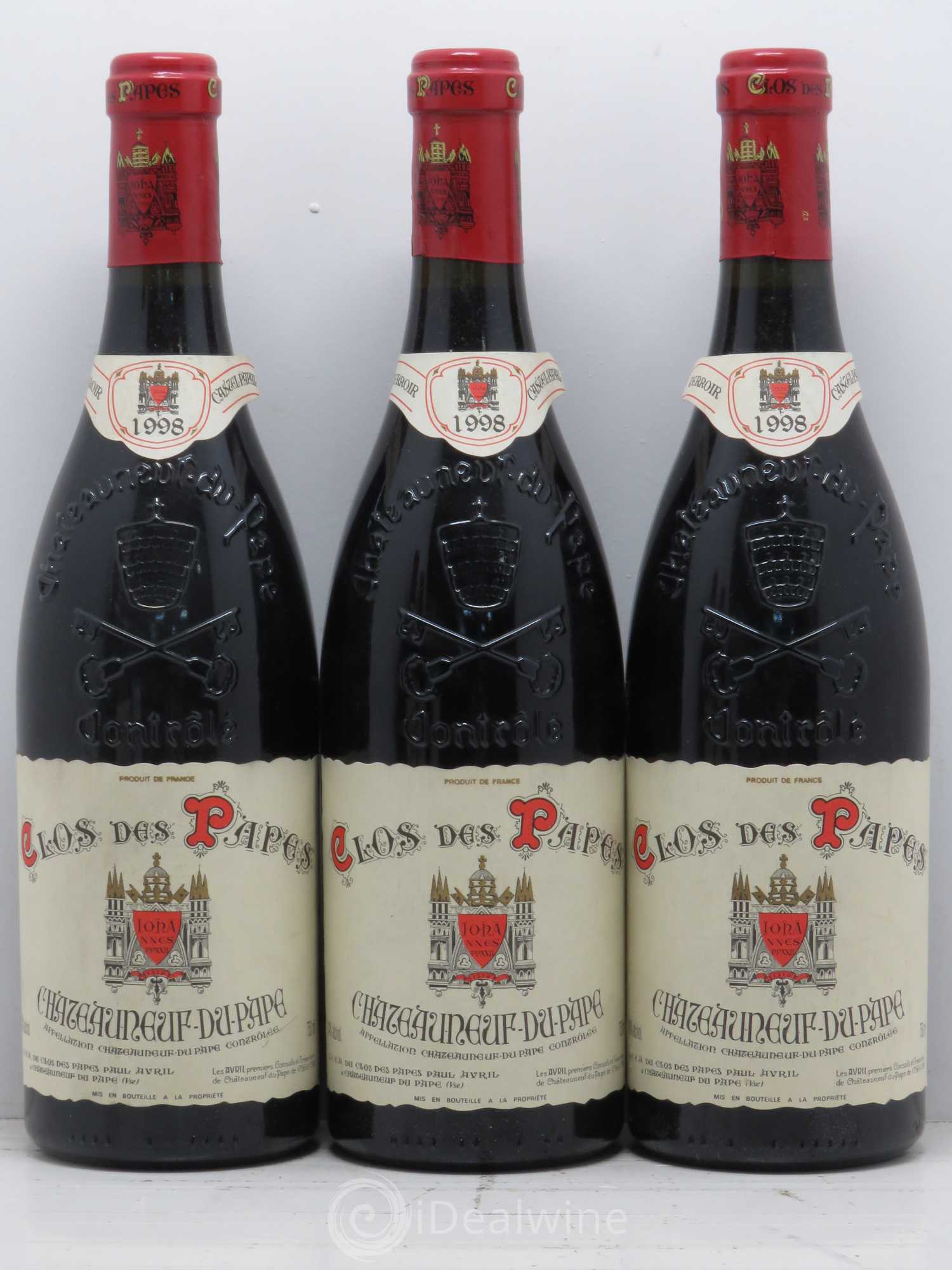 Châteauneuf-du-Pape Clos des Papes - Paul Avril 1998 - Lot de 5 bouteilles - 1