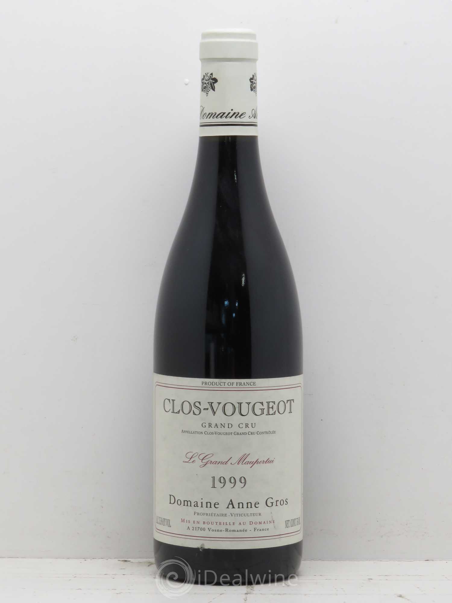Clos de Vougeot Grand Cru Le Grand Maupertui Anne Gros 1999 - Lot de 1 bouteille - 0