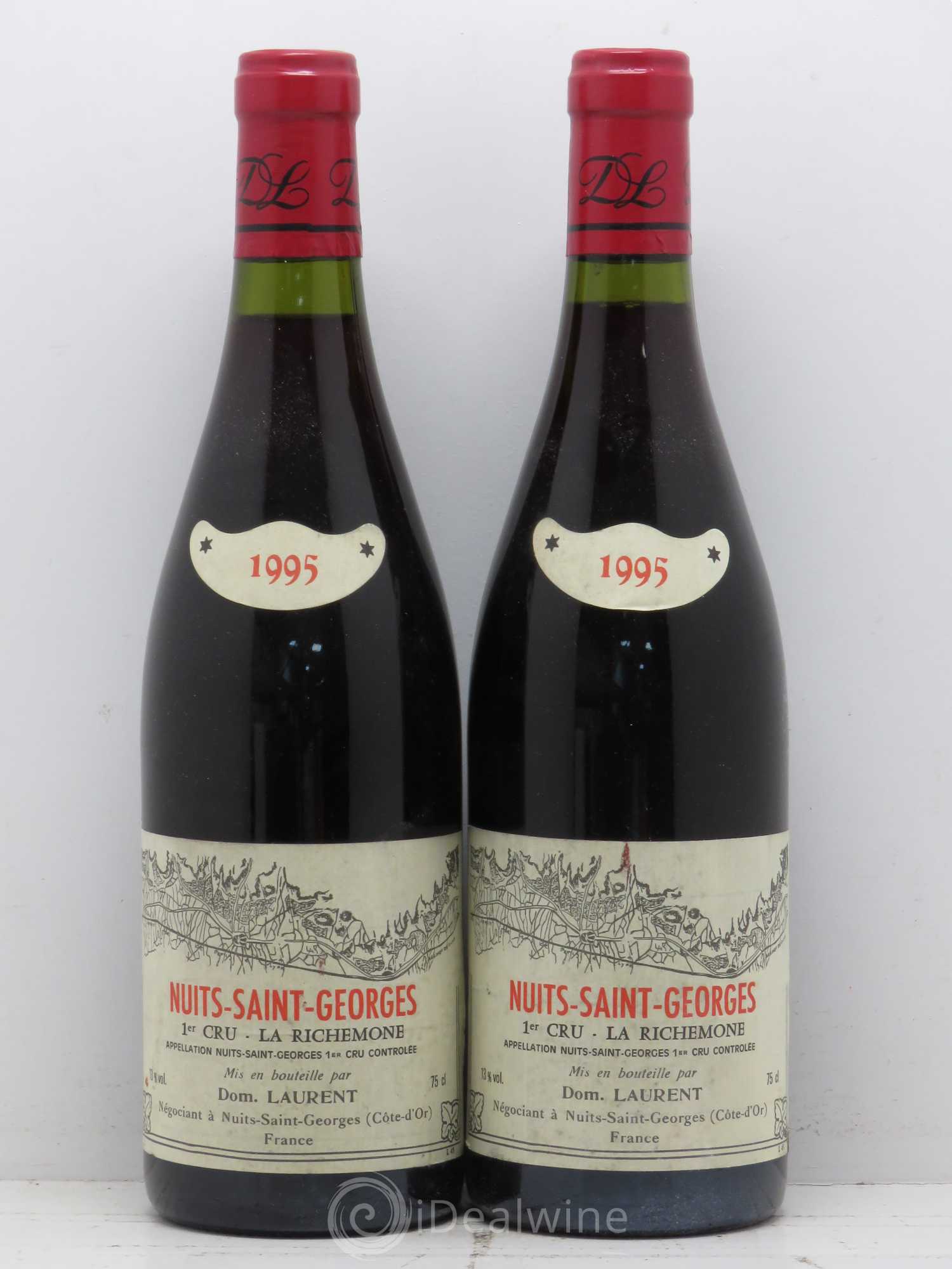 Nuits-Saint-Georges 1er Cru La Richemone Dominique Laurent 1995 - Lot de 2 bouteilles - 0