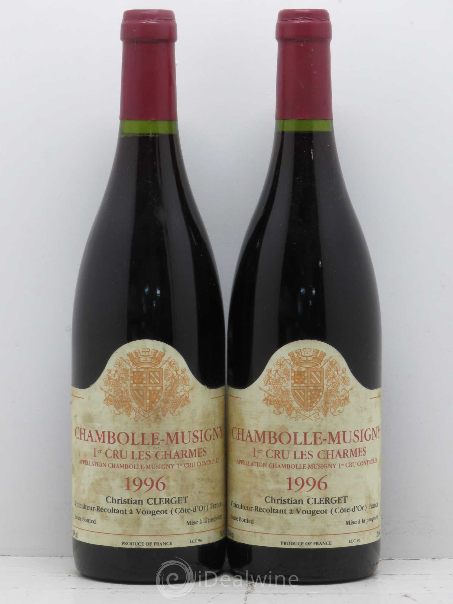 Chambolle-Musigny 1er Cru Les Charmes Christian Clerget 1996 - Lot de 2 bouteilles - 0