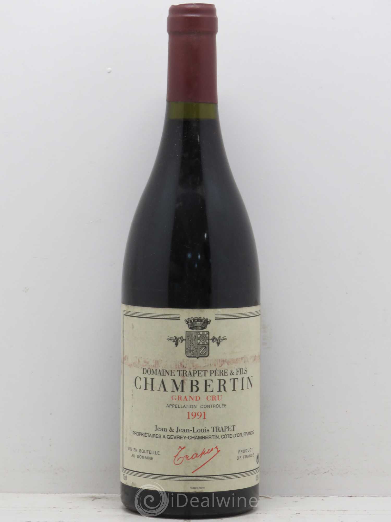 Chambertin Grand Cru Domaine Trapet 1991 - Lot de 1 bouteille - 0