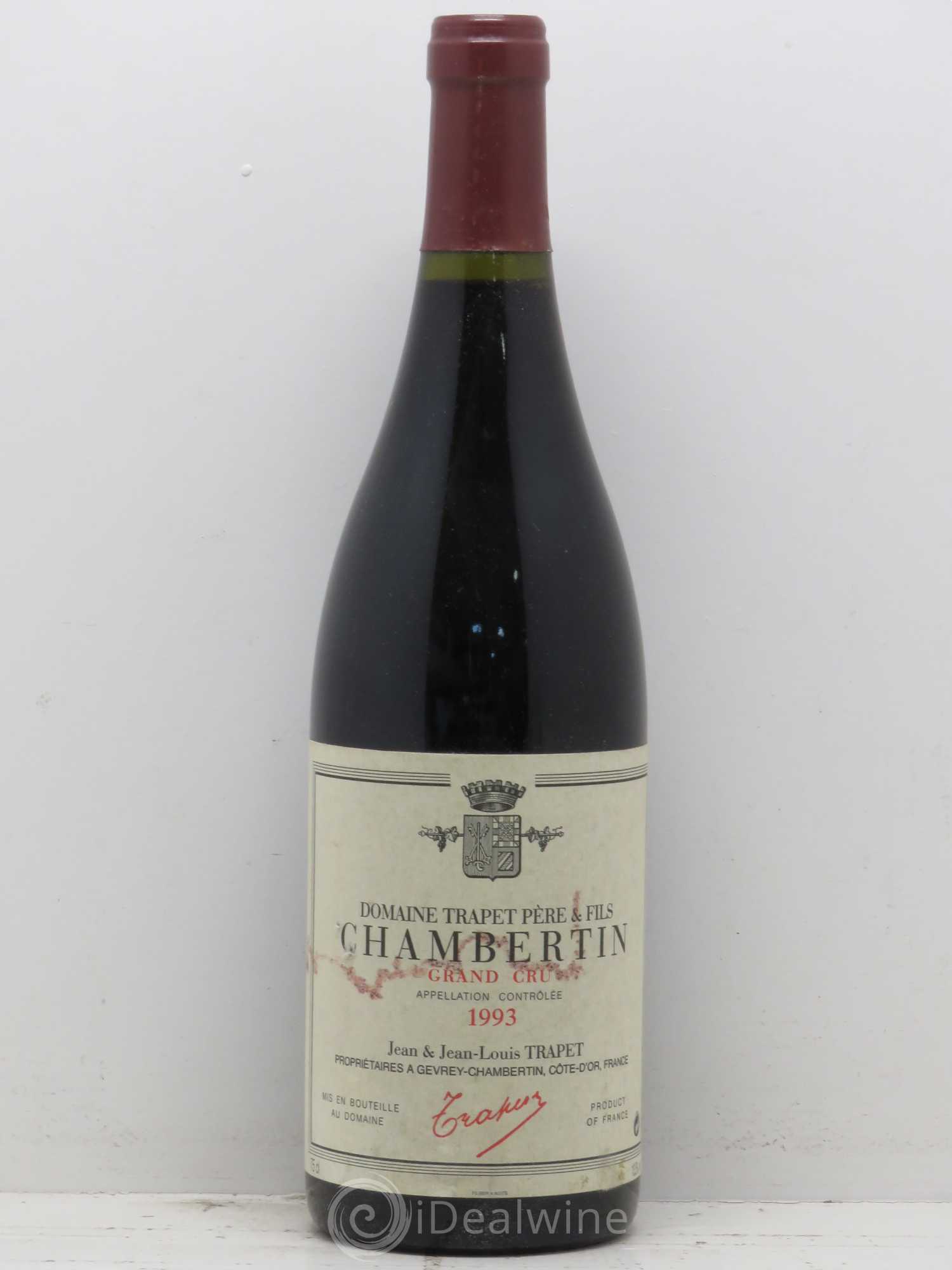 Chambertin Grand Cru Domaine Trapet 1993 - Lot de 1 bouteille - 0