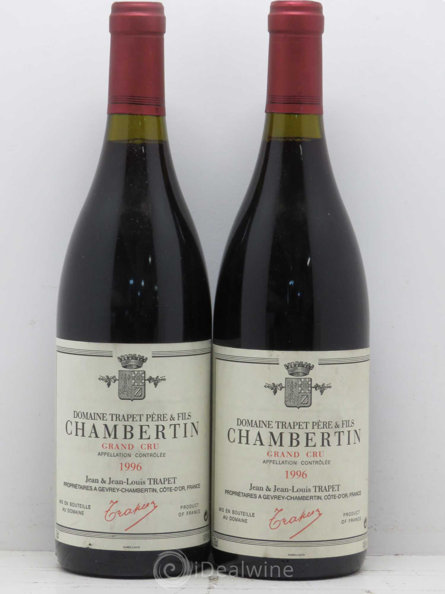 Chambertin Grand Cru Domaine Trapet 1996 - Lot de 2 bouteilles - 0