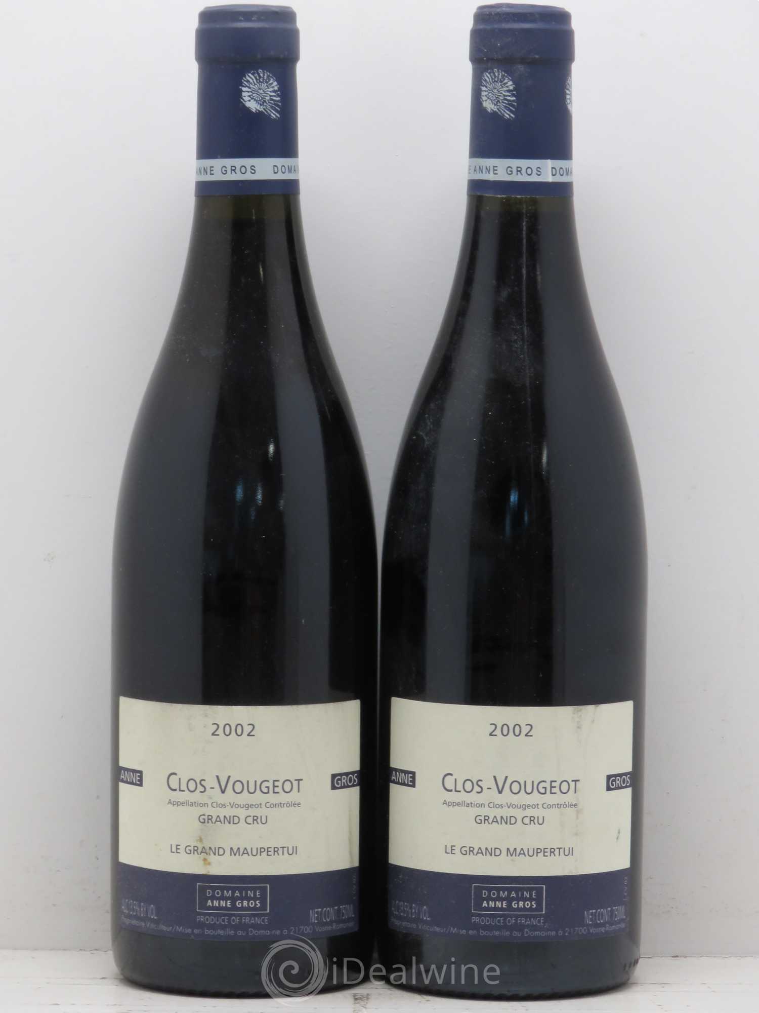 Clos de Vougeot Grand Cru Le Grand Maupertui Anne Gros 2002 - Lot de 2 bouteilles - 0