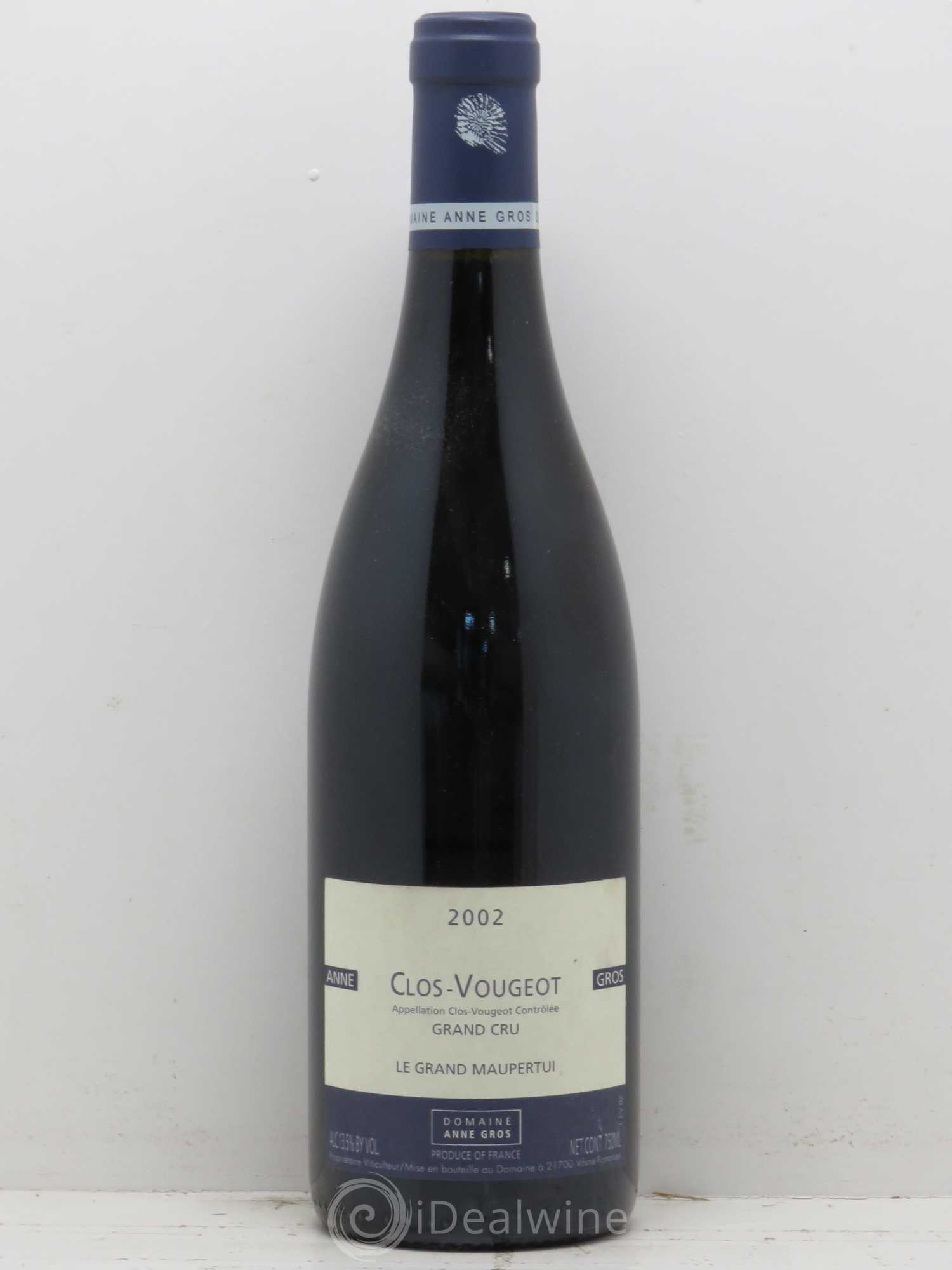 Clos de Vougeot Grand Cru Le Grand Maupertui Anne Gros 2002 - Lot de 1 bouteille - 0