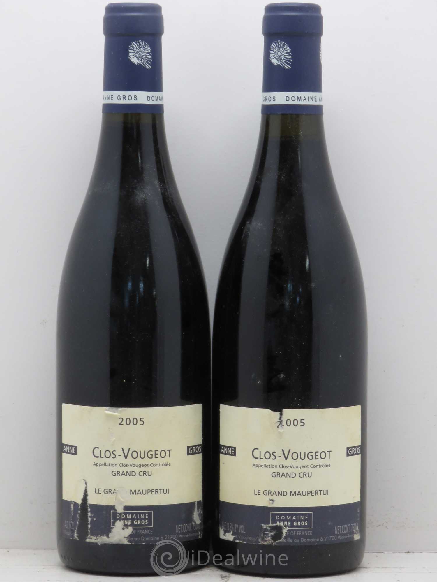 Clos de Vougeot Grand Cru Le Grand Maupertui Anne Gros 2005 - Lot de 2 bouteilles - 0