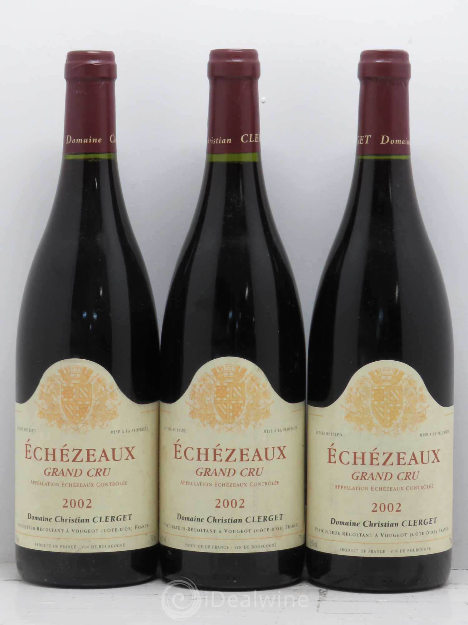 Echezeaux Grand Cru Christian Clerget 2002 - Lot de 3 bouteilles - 0