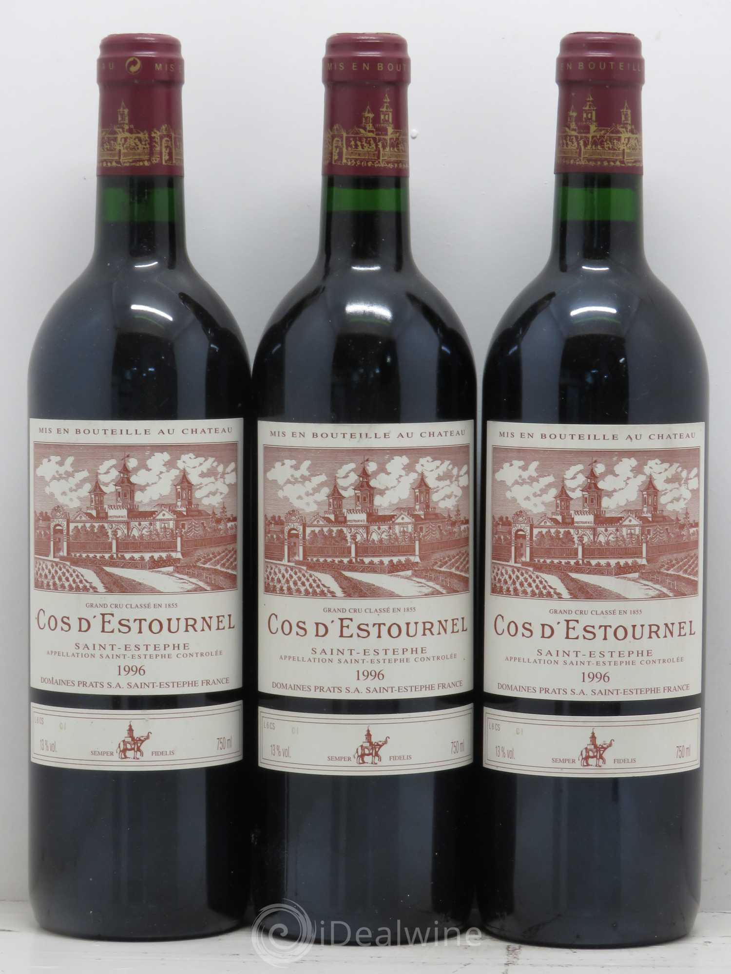 Cos d'Estournel 2ème Grand Cru Classé 1996 - Lot de 3 bouteilles - 0