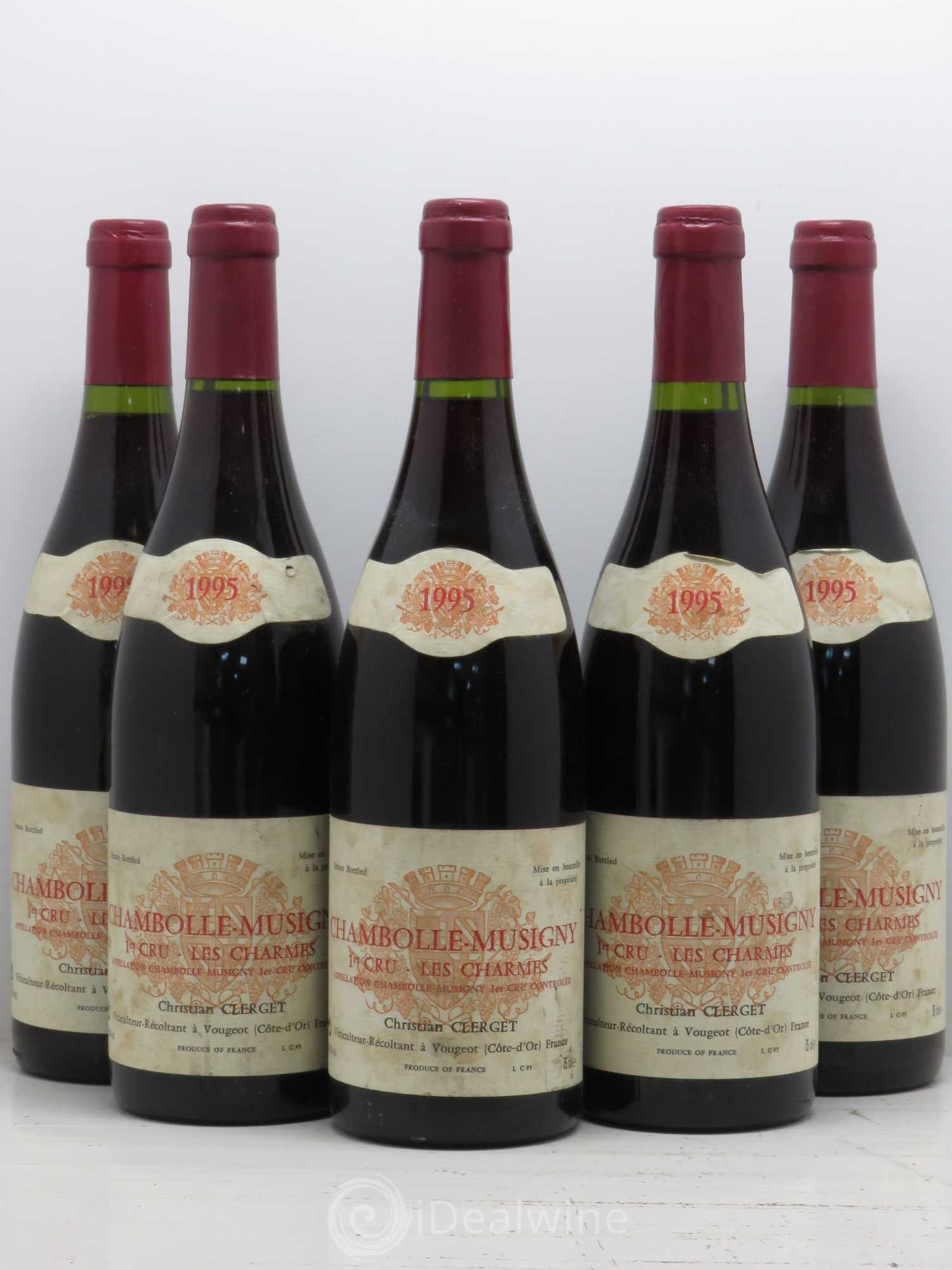 Chambolle-Musigny 1er Cru Les Charmes Christian Clerget 1995 - Lot de 5 bouteilles - 0