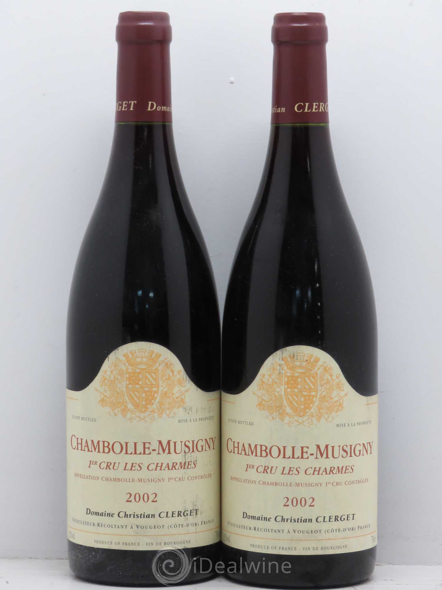 Chambolle-Musigny 1er Cru Les Charmes Christian Clerget 2002 - Lot de 5 bouteilles - 2