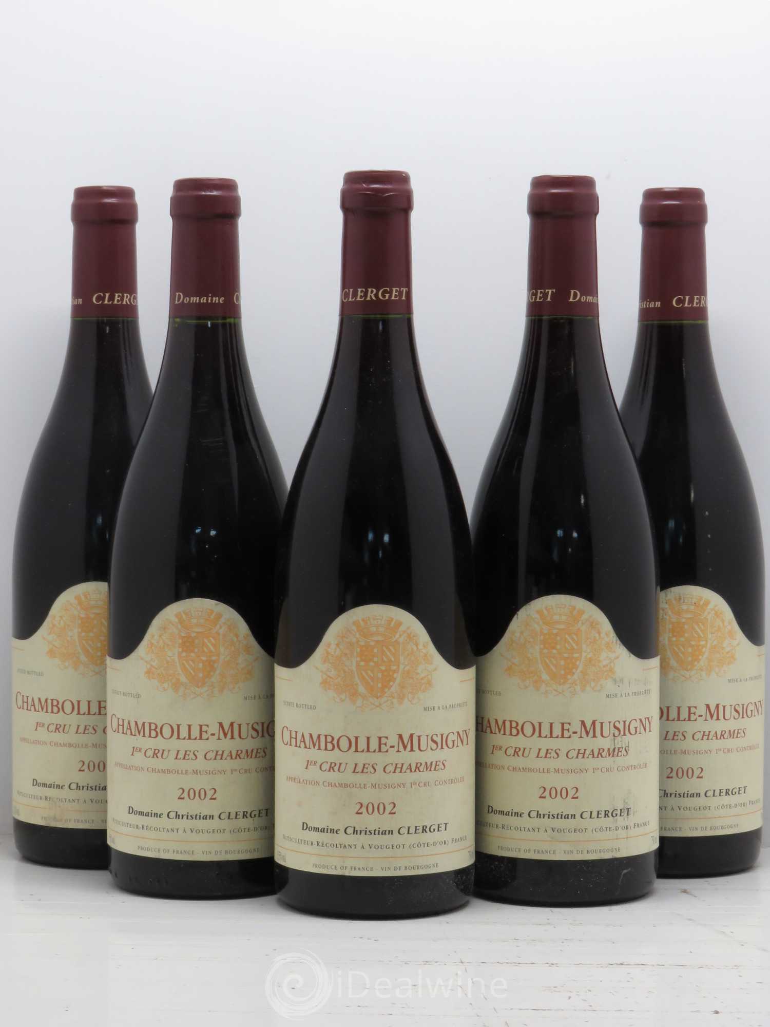 Chambolle-Musigny 1er Cru Les Charmes Christian Clerget 2002 - Lot de 5 bouteilles - 0