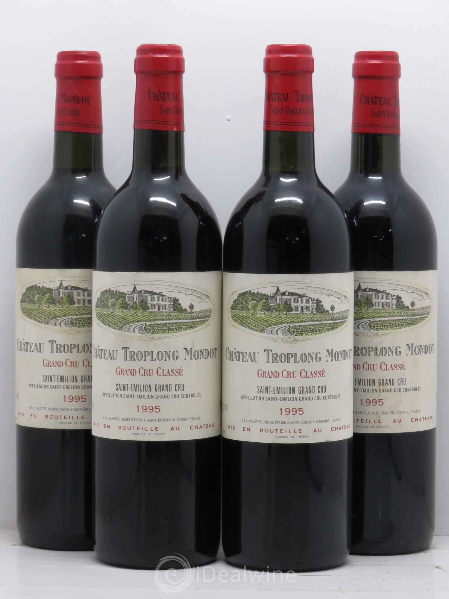 Château Troplong Mondot 1er Grand Cru Classé B 1995 - Lot de 4 bouteilles - 0