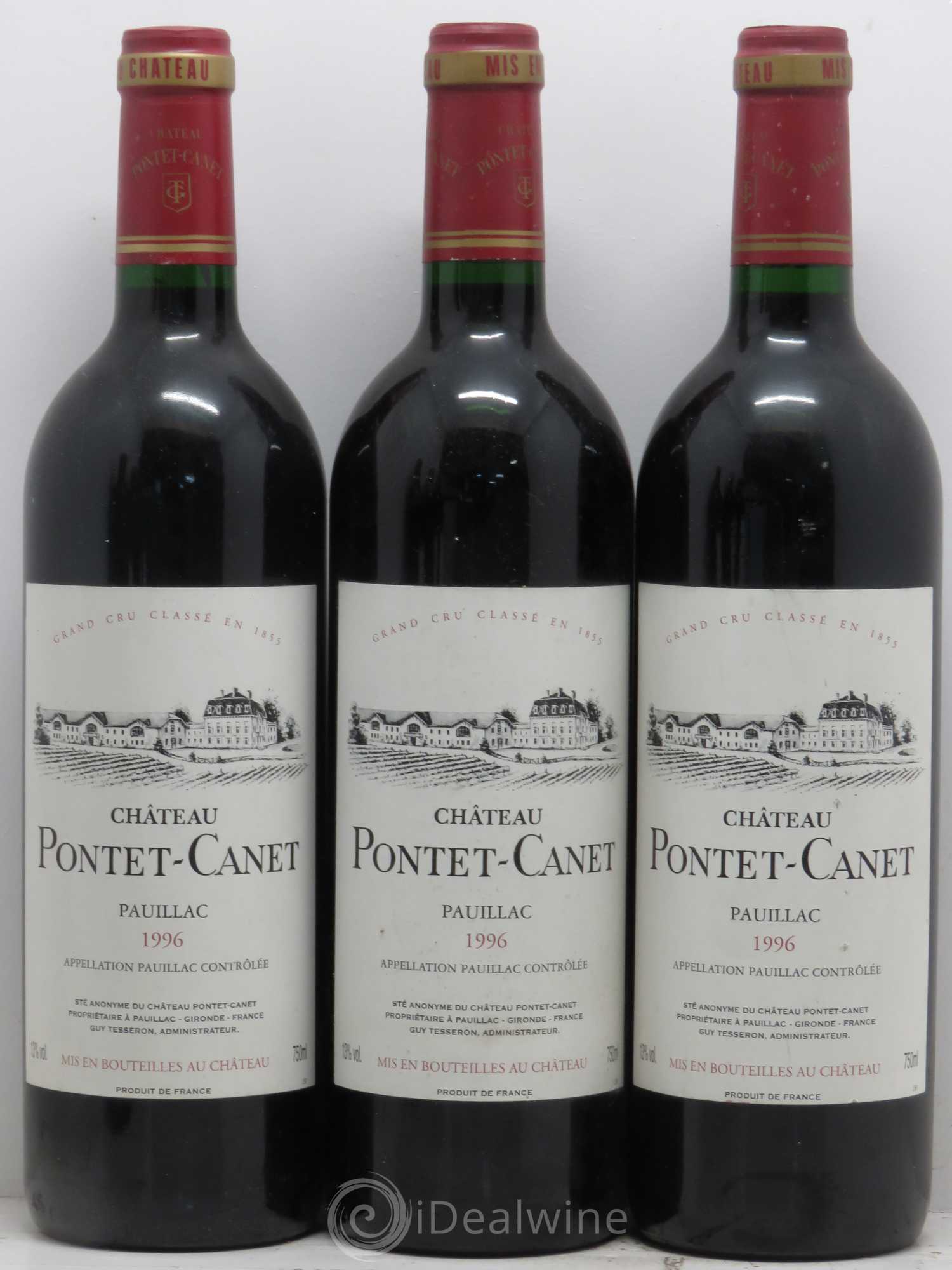 Château Pontet Canet 5ème Grand Cru Classé 1996 - Lot de 6 bouteilles - 1