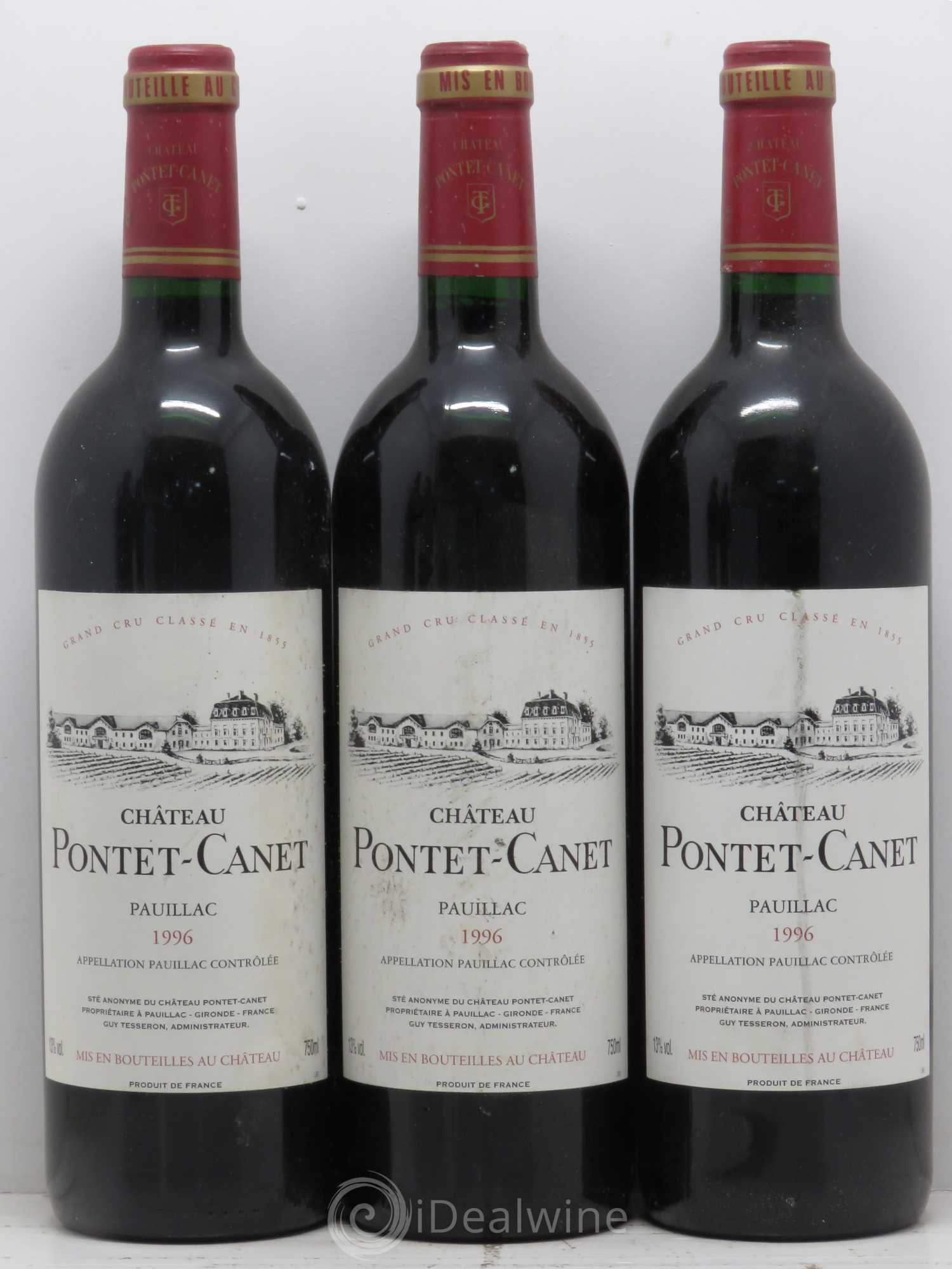 Château Pontet Canet 5ème Grand Cru Classé 1996 - Lot de 5 bouteilles - 1