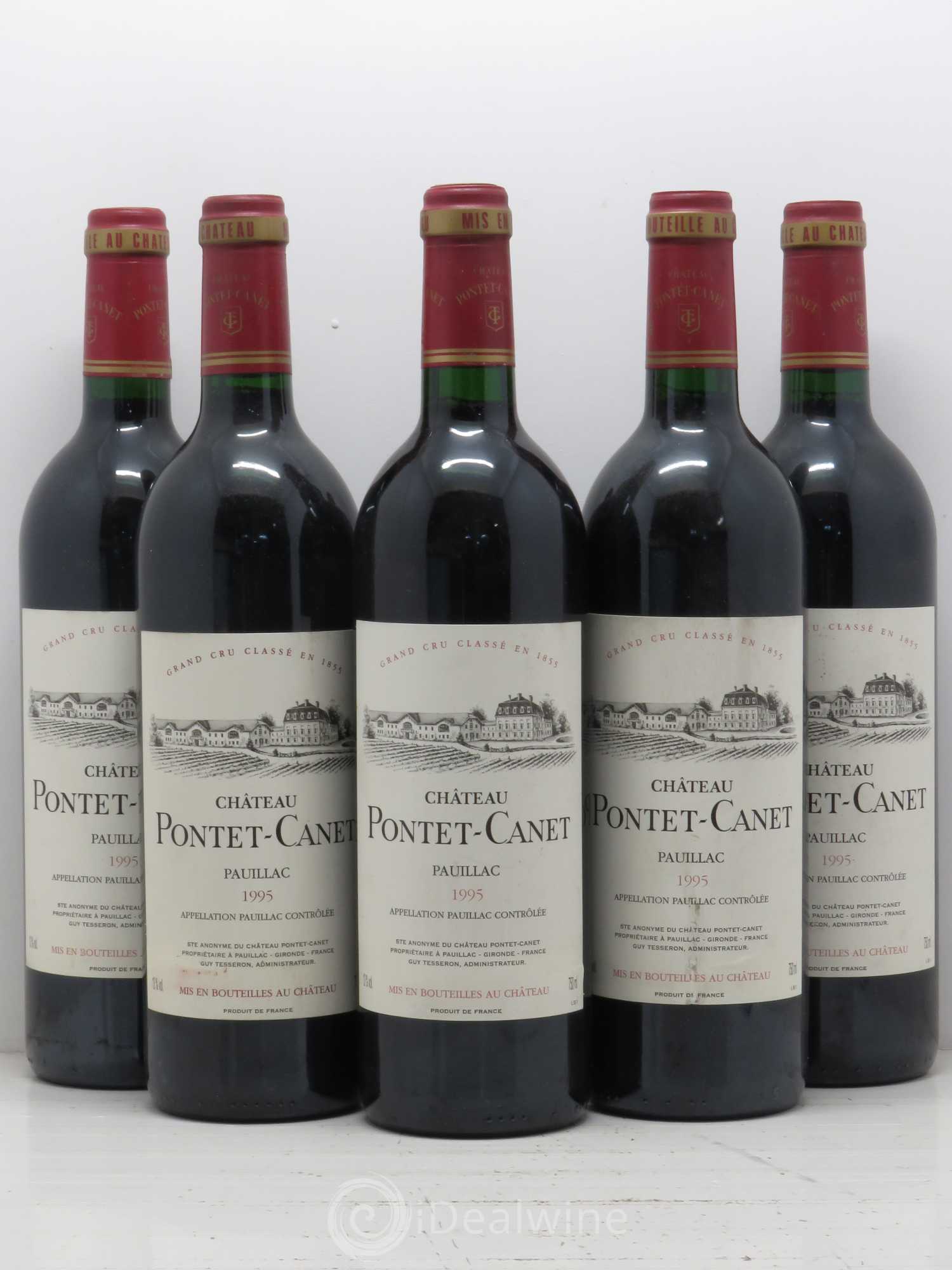 Château Pontet Canet 5ème Grand Cru Classé 1995 - Lot de 5 bouteilles - 0