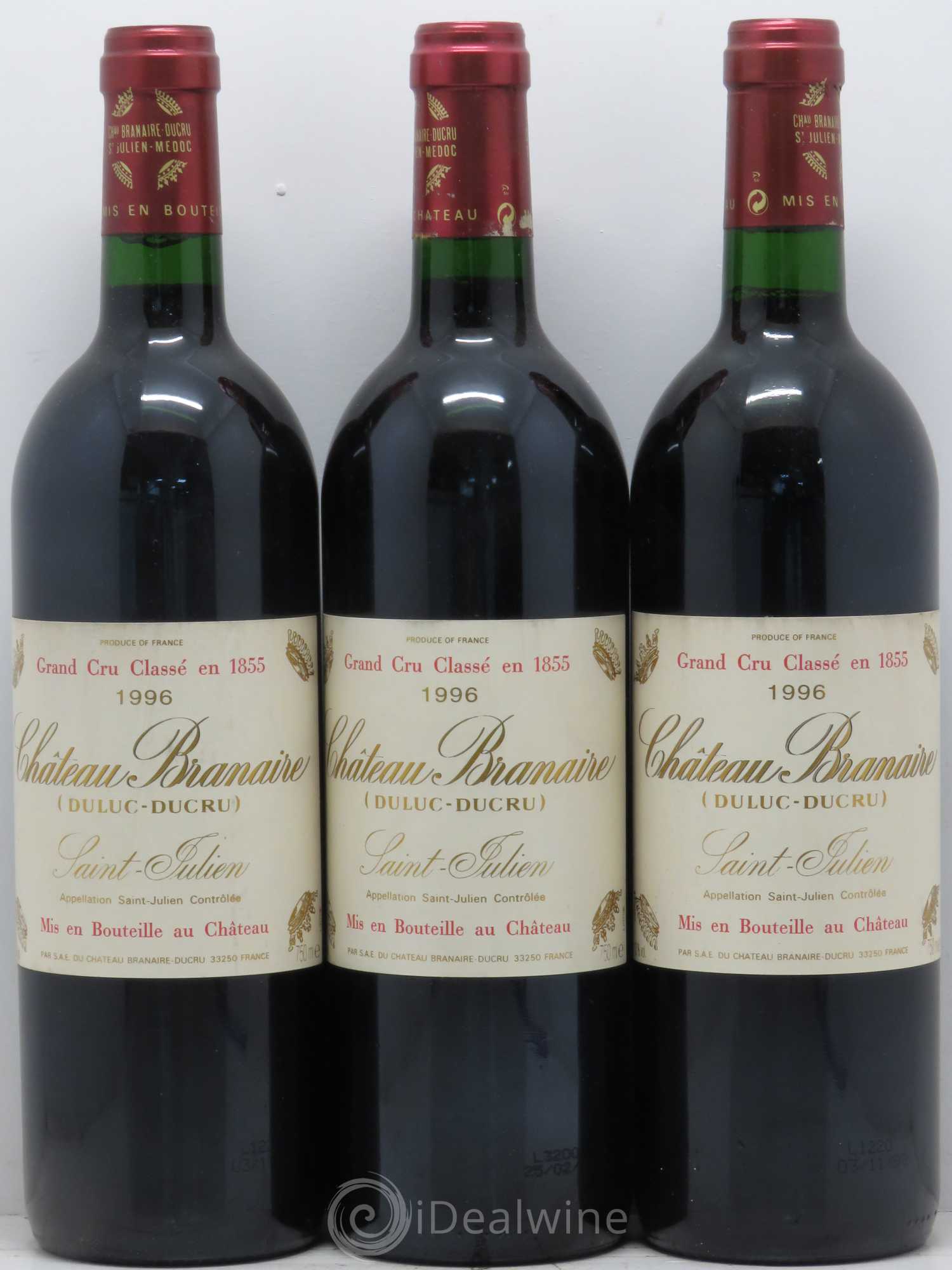 Château Branaire Ducru 4ème Grand Cru Classé 1996 - Lot de 12 bouteilles - 1
