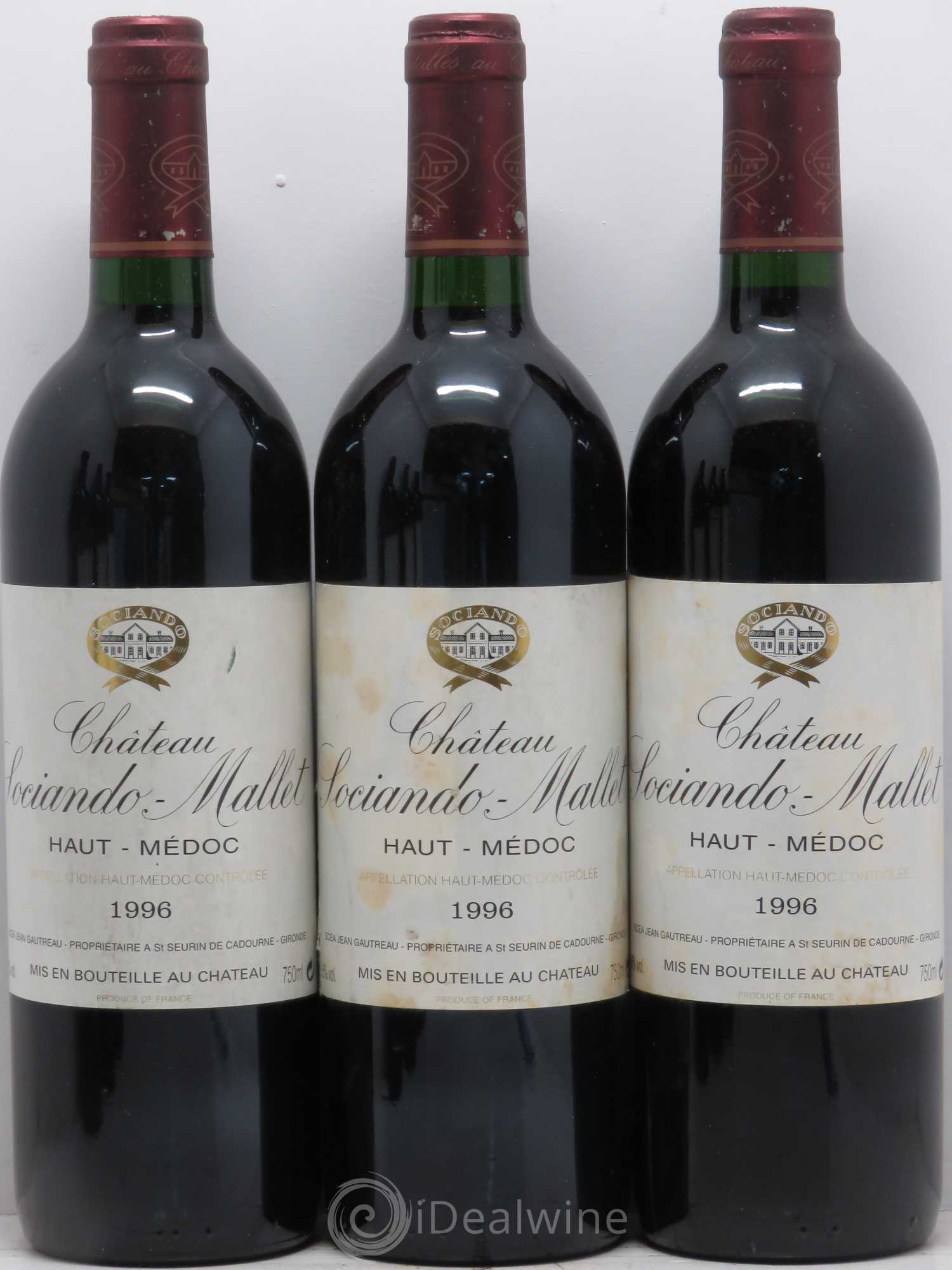 Château Sociando Mallet 1996 - Lot de 6 bouteilles - 1