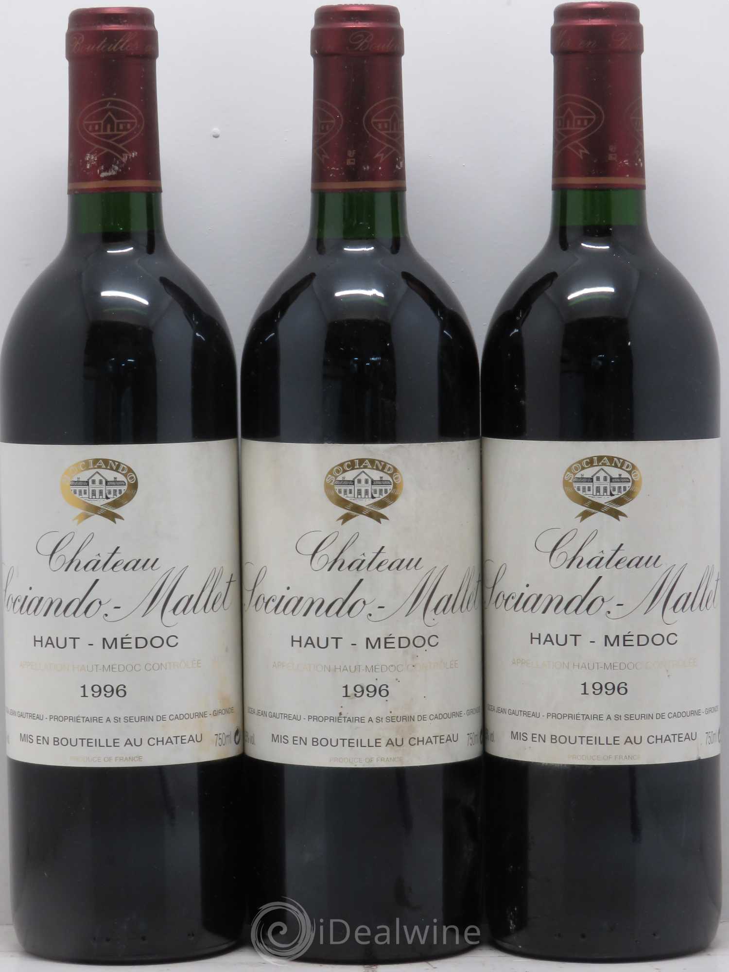 Château Sociando Mallet 1996 - Lot de 6 bouteilles - 2