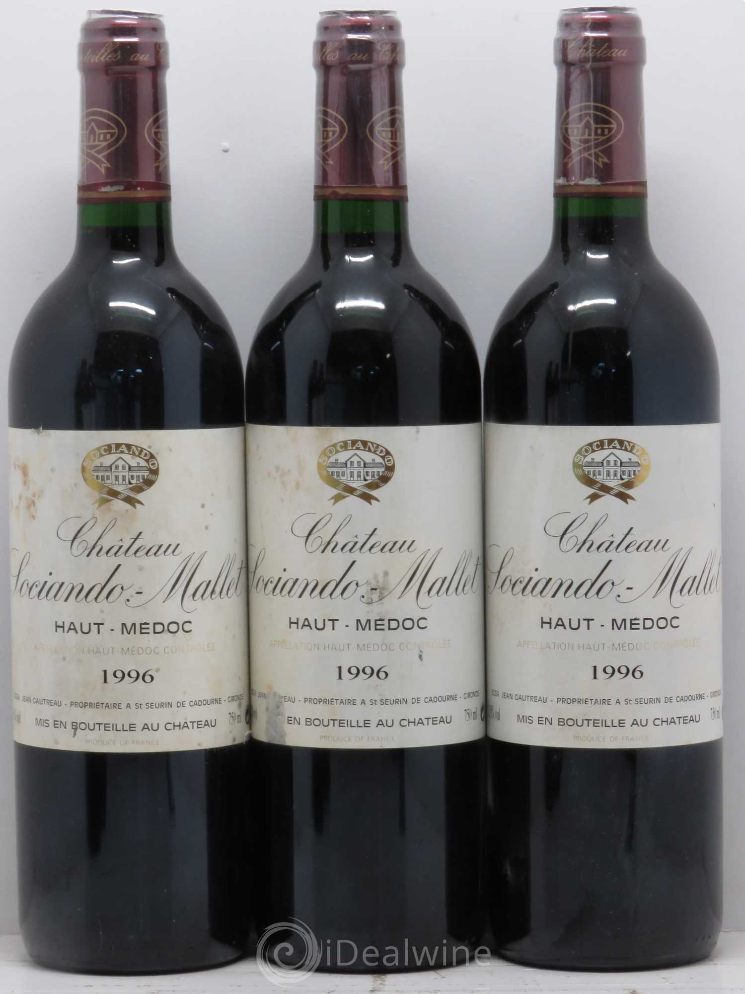 Château Sociando Mallet 1996 - Lot de 5 bouteilles - 1