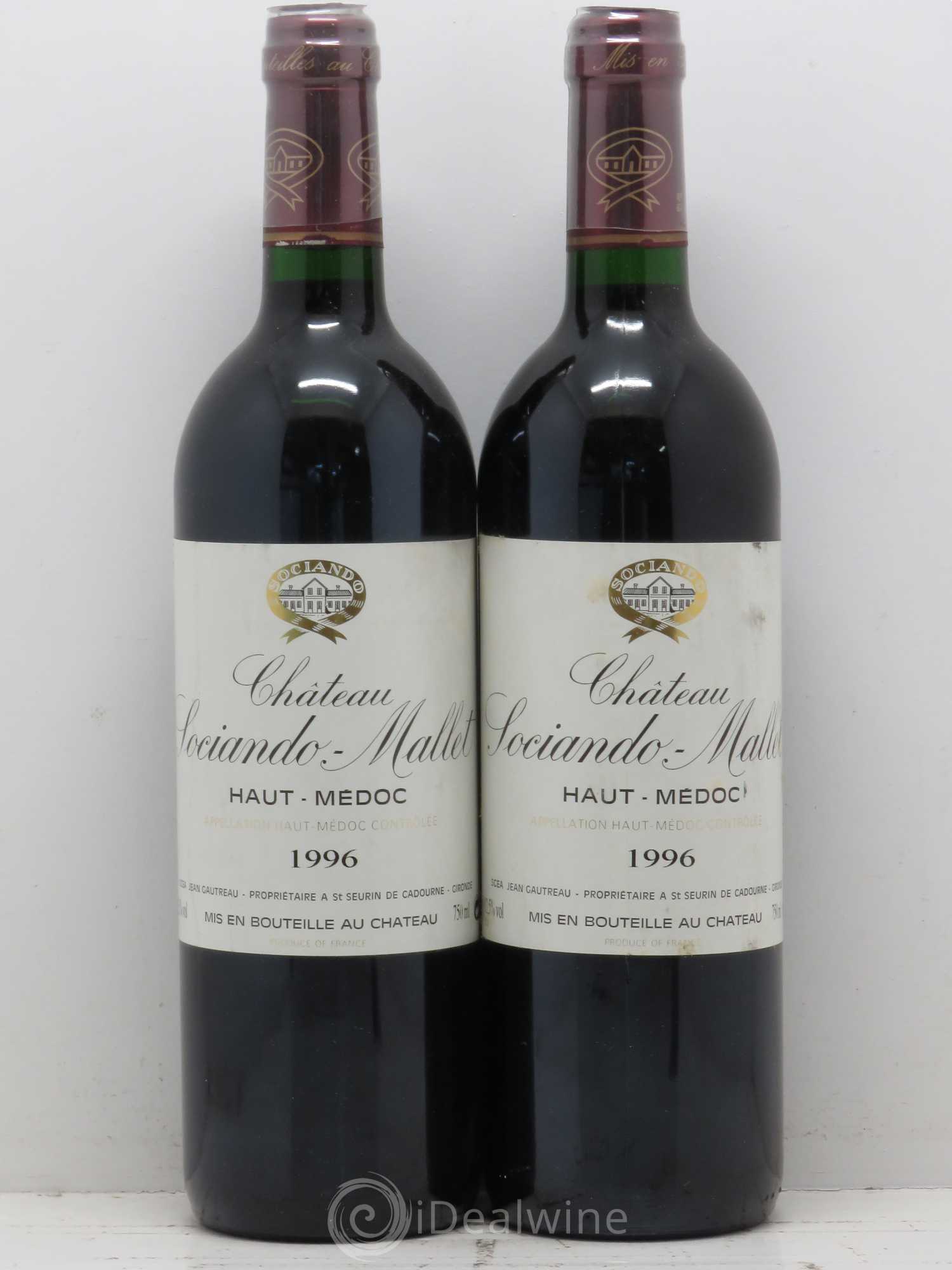 Château Sociando Mallet 1996 - Lot de 5 bouteilles - 2