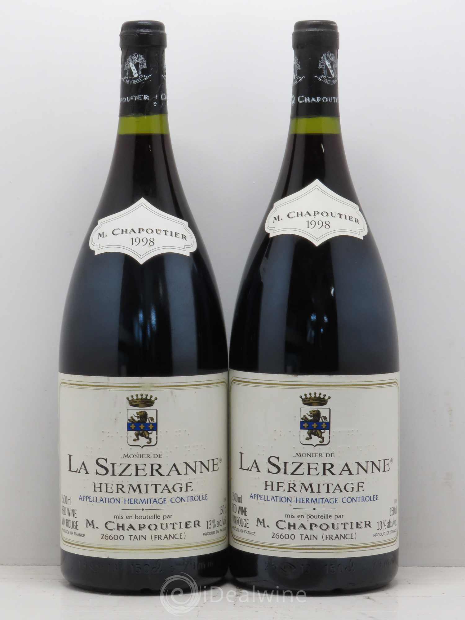 Hermitage Monier de La Sizeranne Chapoutier 1998 - Lot de 2 magnums - 0