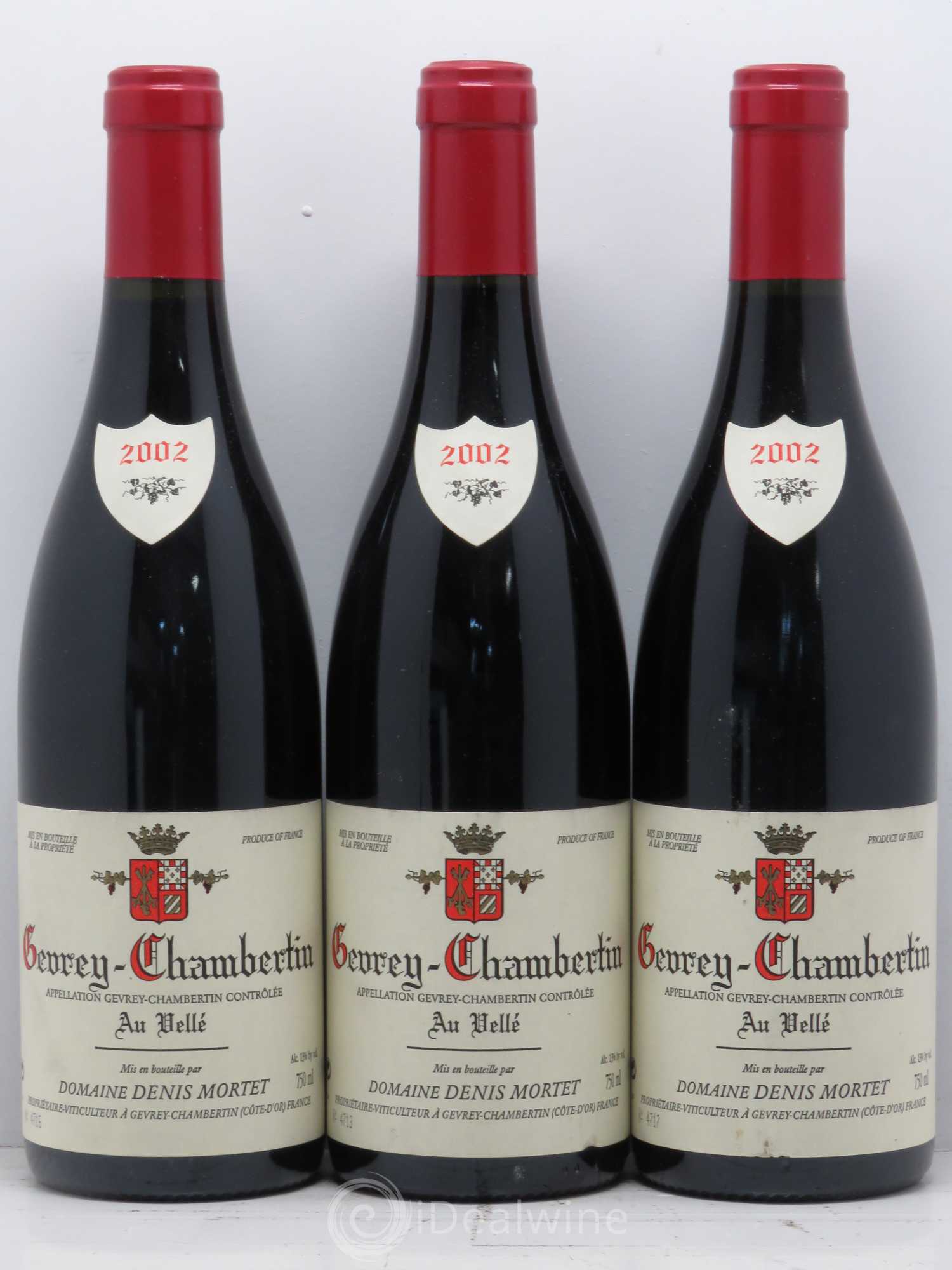 Gevrey-Chambertin Denis Mortet (Domaine) Au Velle 2002 - Lot de 3 bouteilles - 0