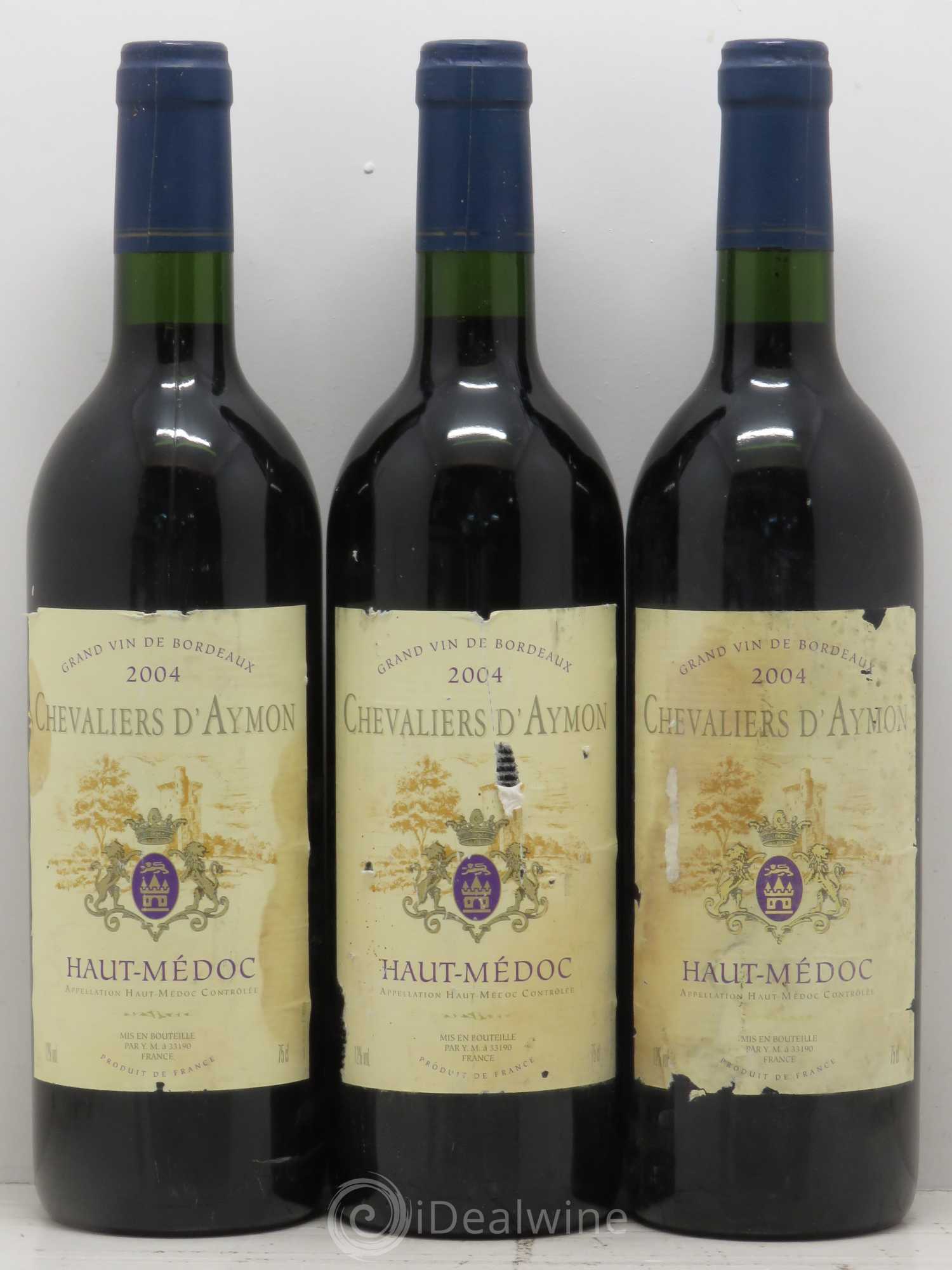 Bordeaux Chevaliers d'Aymon (sans prix de réserve) 2004 - Posten von 3 Flaschen - 0
