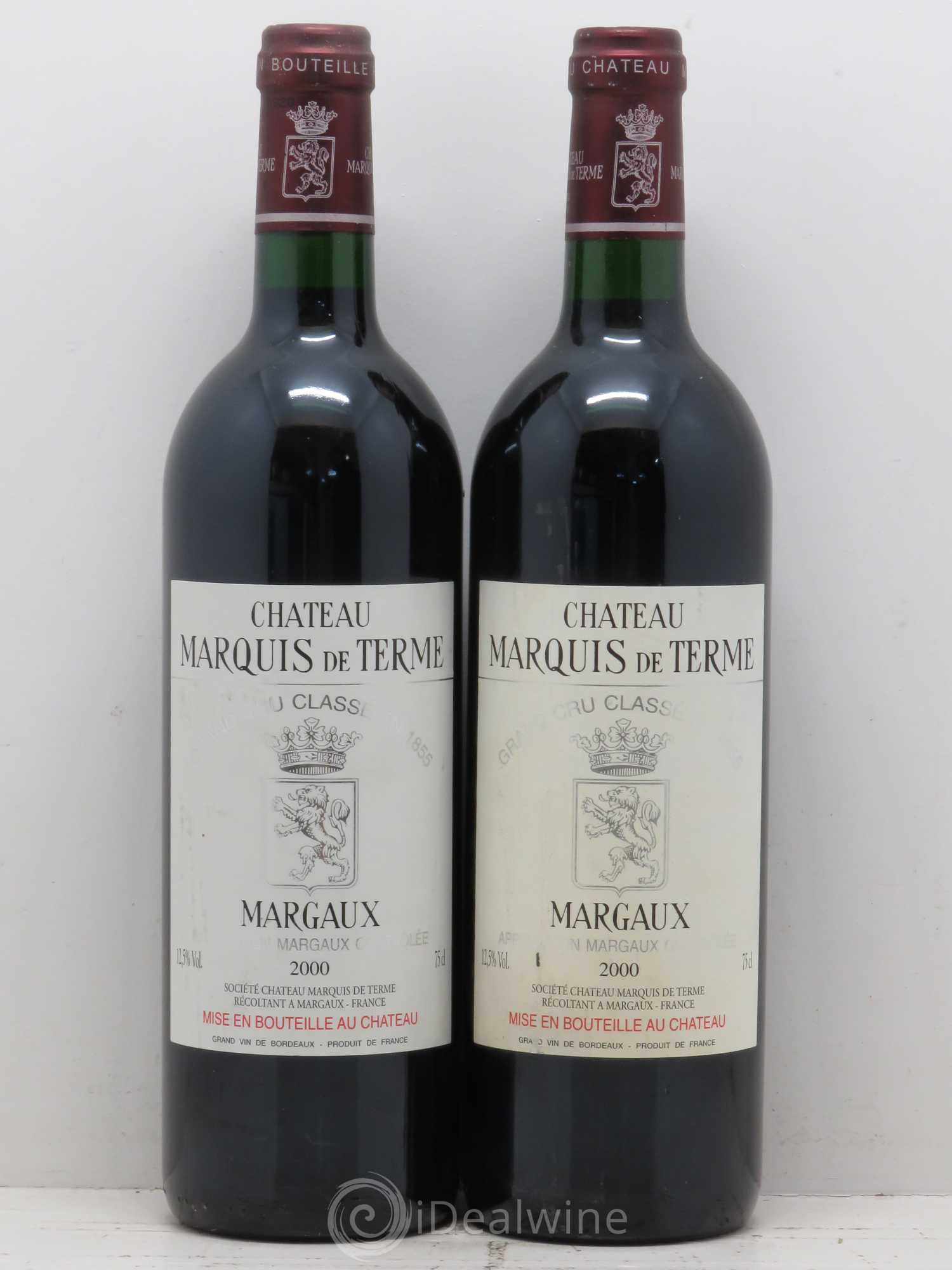 Château Marquis de Terme 4ème Grand Cru Classé 2000 - Lot de 5 bouteilles - 2