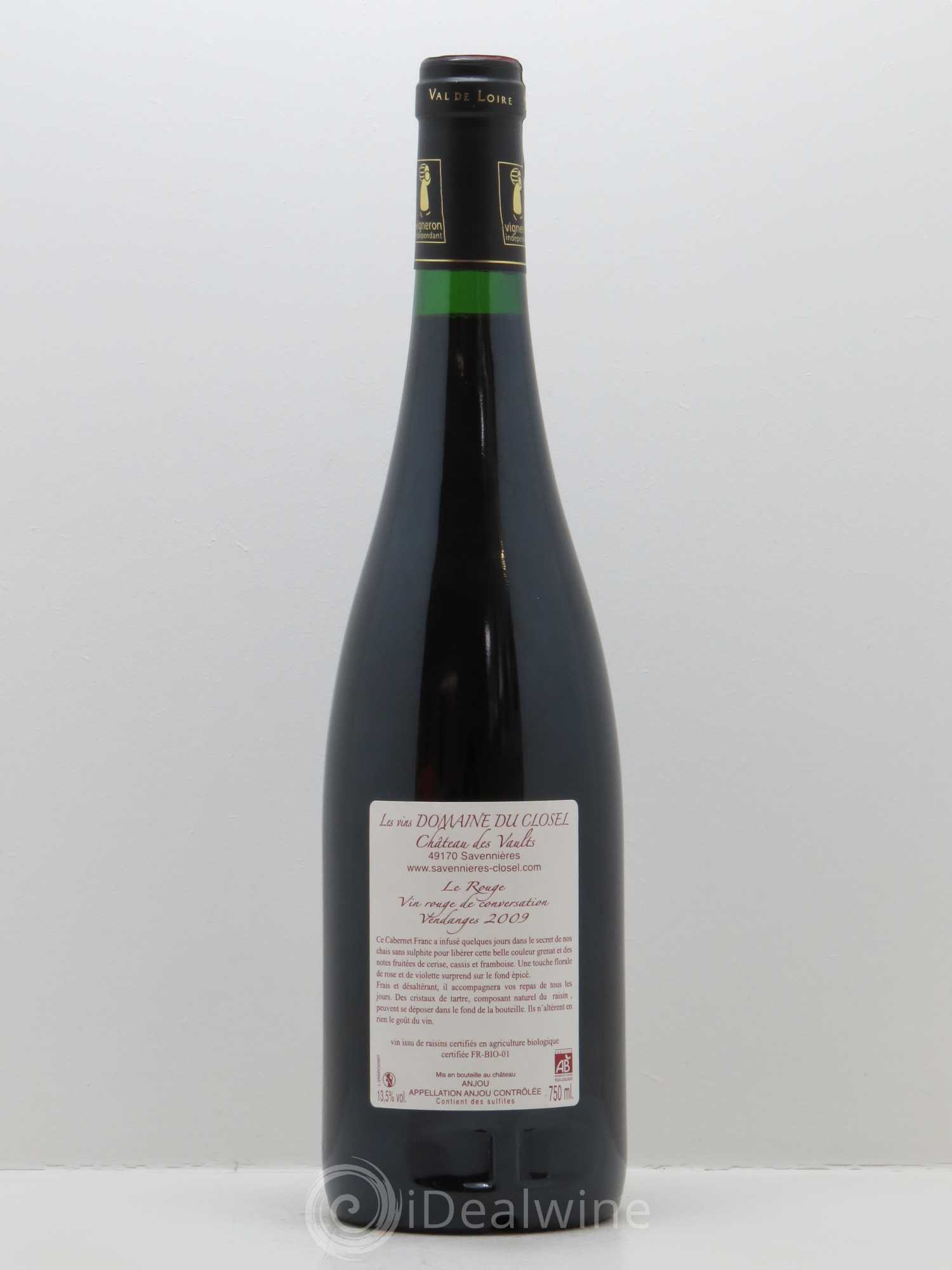 Anjou Le Rouge Domaine du Closel 2009 - Lot de 1 bouteille - 1