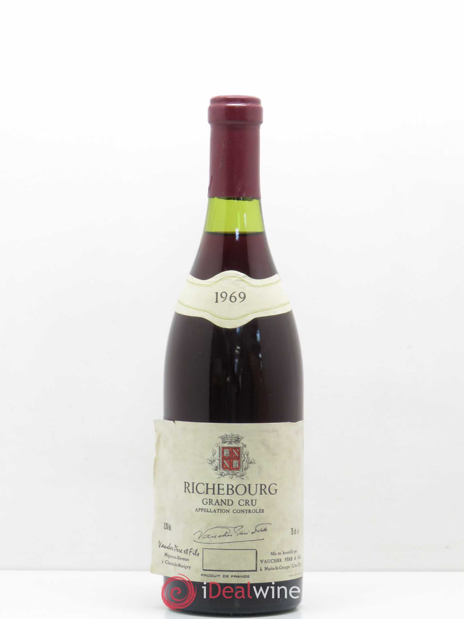 Richebourg Grand Cru Vaucher Père et Fils 1969 - Lot de 1 bouteille - 0