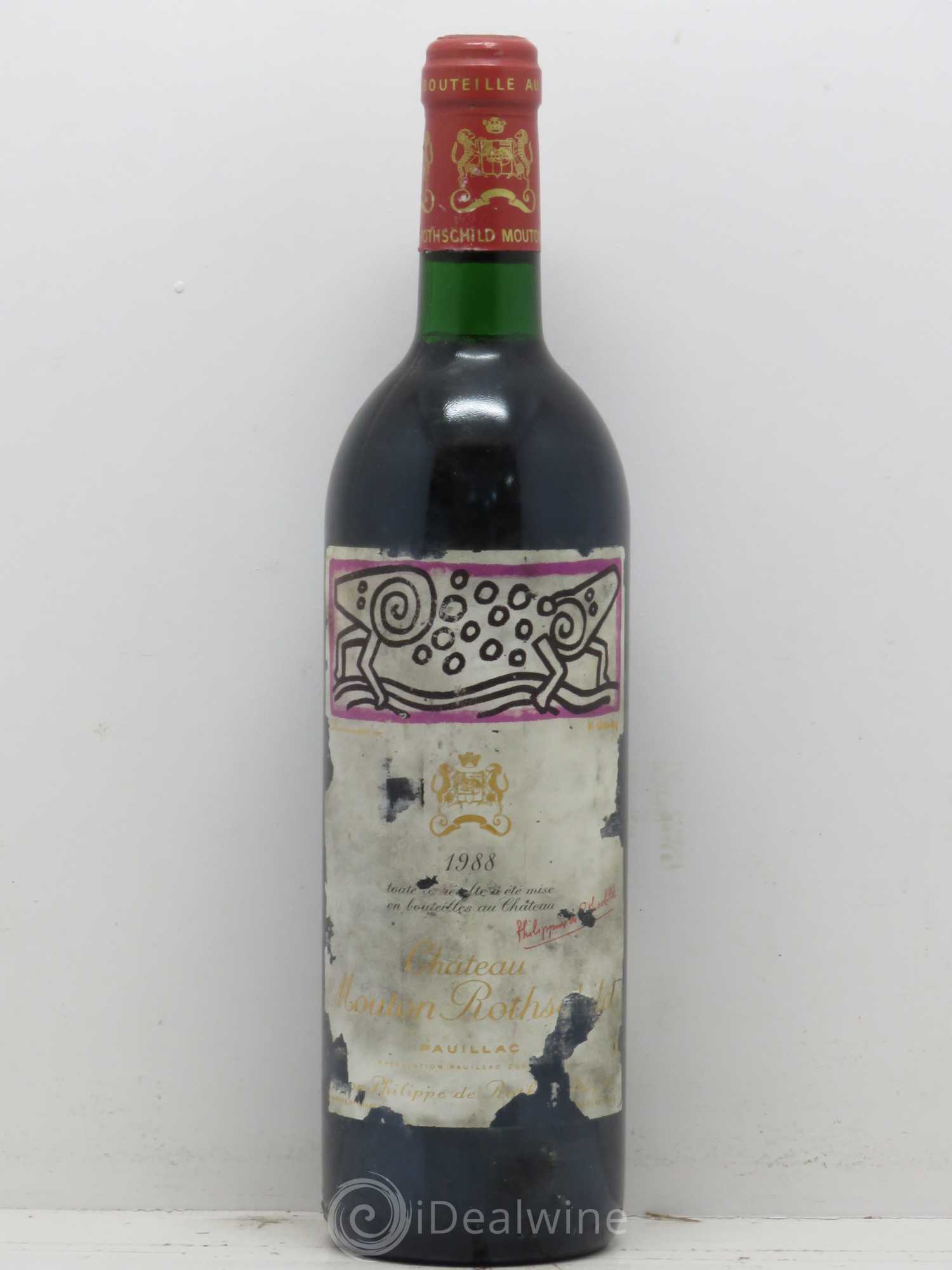 Château Mouton Rothschild 1er Grand Cru Classé 1988 - Lot de 1 bouteille - 0