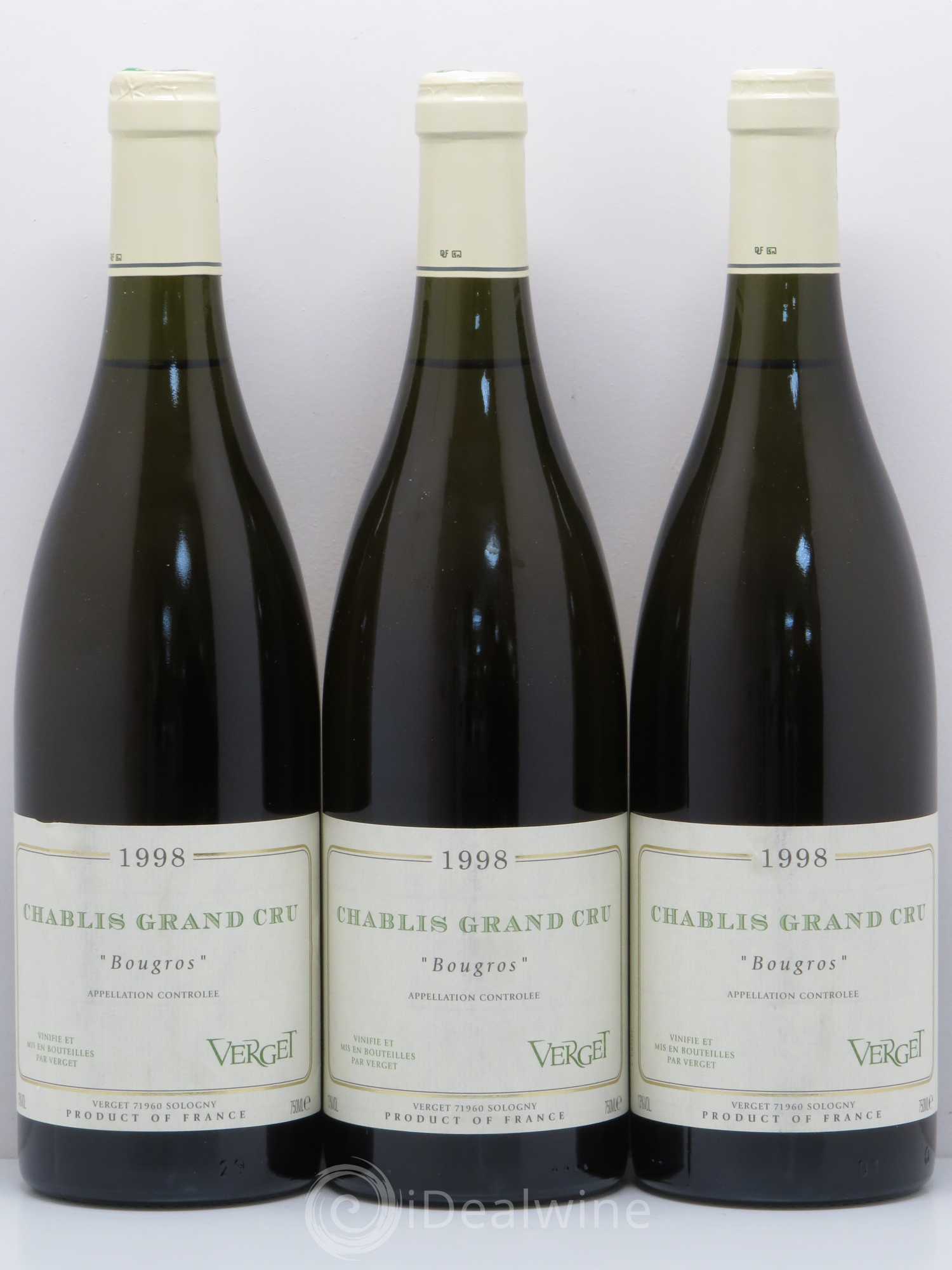 Chablis Grand Cru Bougros Domaine Verget 1998 - Posten von 3 Flaschen - 0