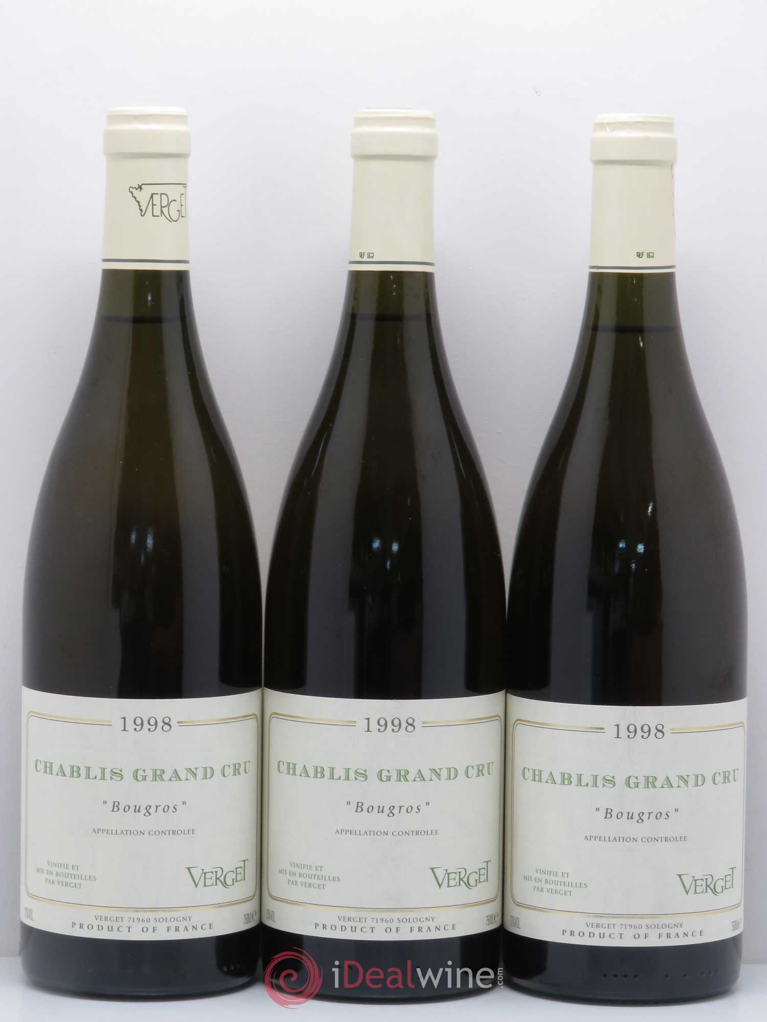Chablis Grand Cru Bougros Verget 1998 - Posten von 6 Flaschen - 1