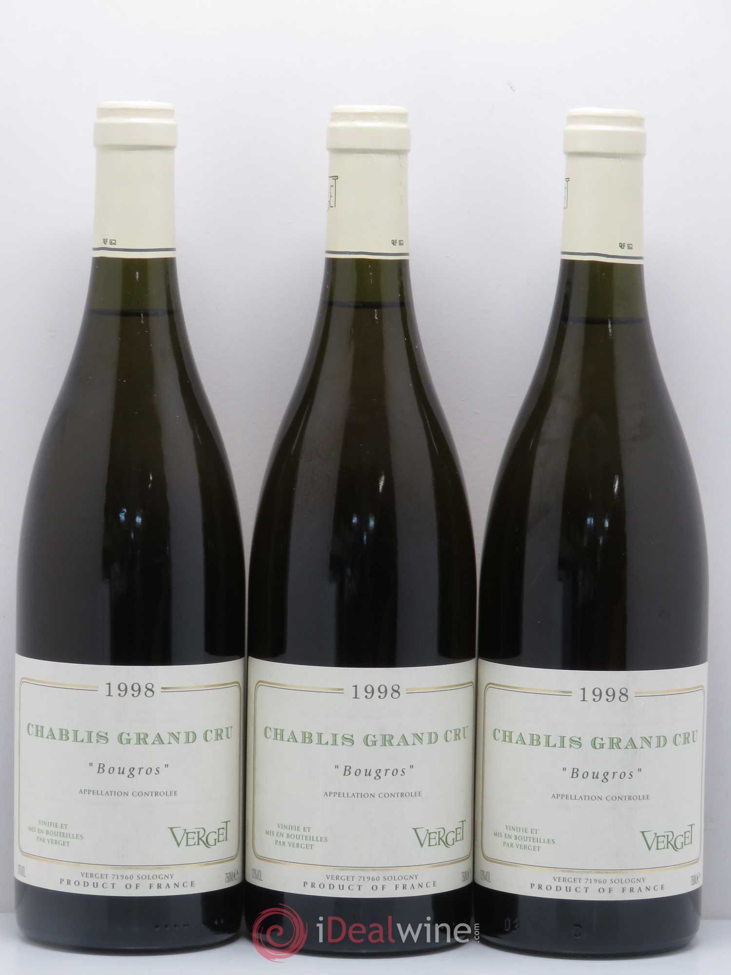 Chablis Grand Cru Bougros Verget 1998 - Posten von 6 Flaschen - 2