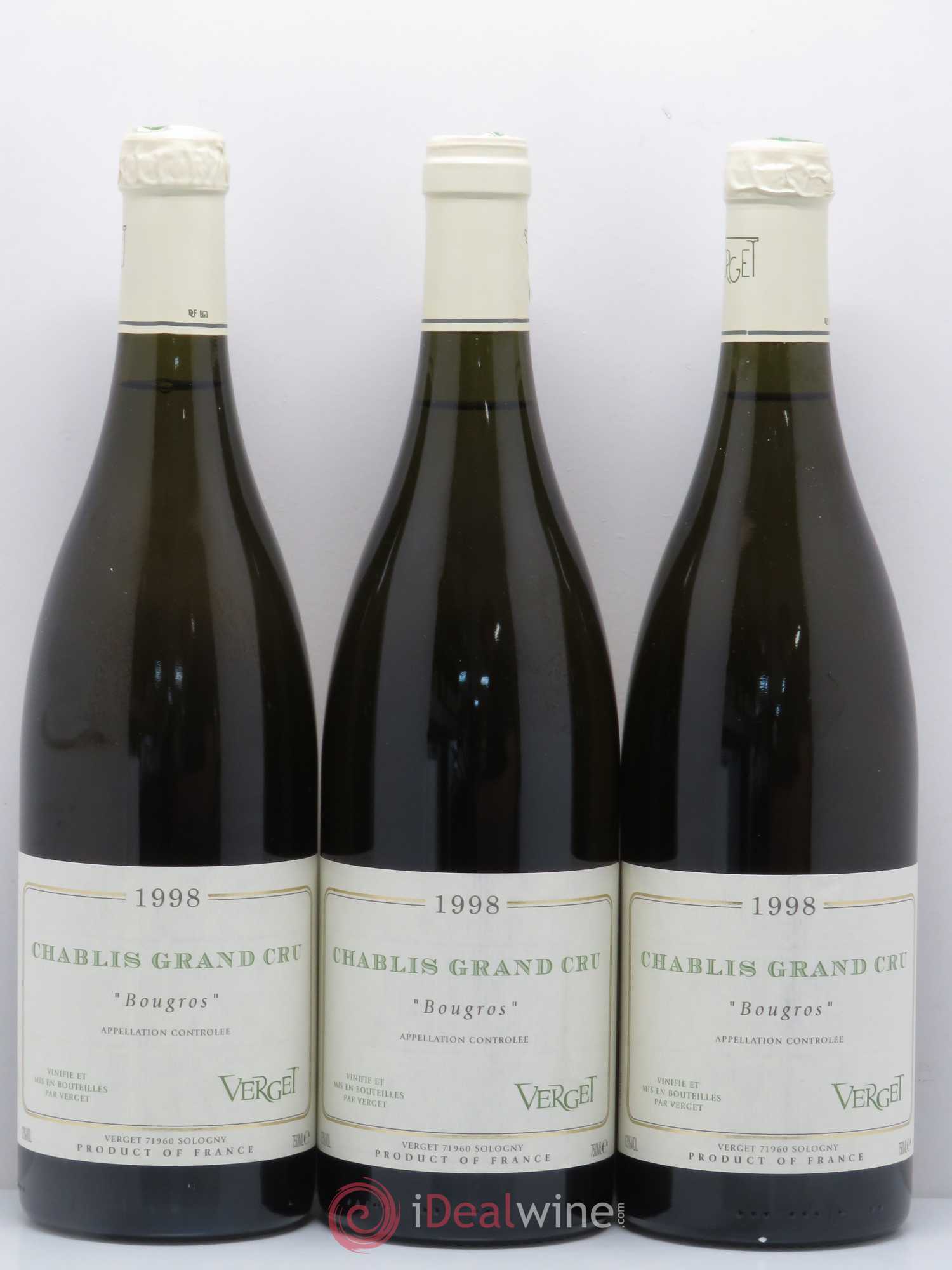 Chablis Grand Cru Bougros Verget 1998 - Posten von 3 Flaschen - 0