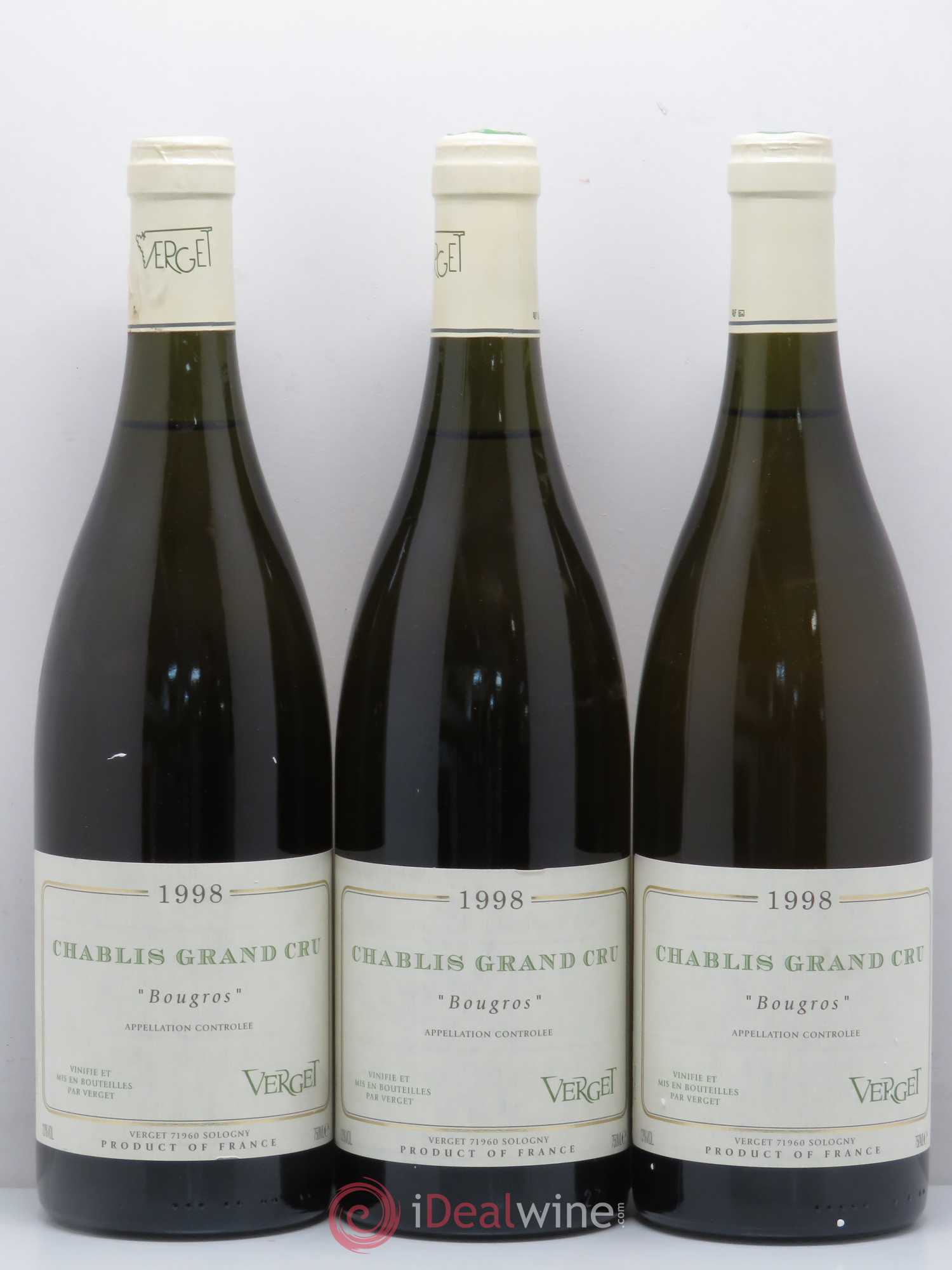 Chablis Grand Cru Bougros Verget 1998 - Posten von 3 Flaschen - 0