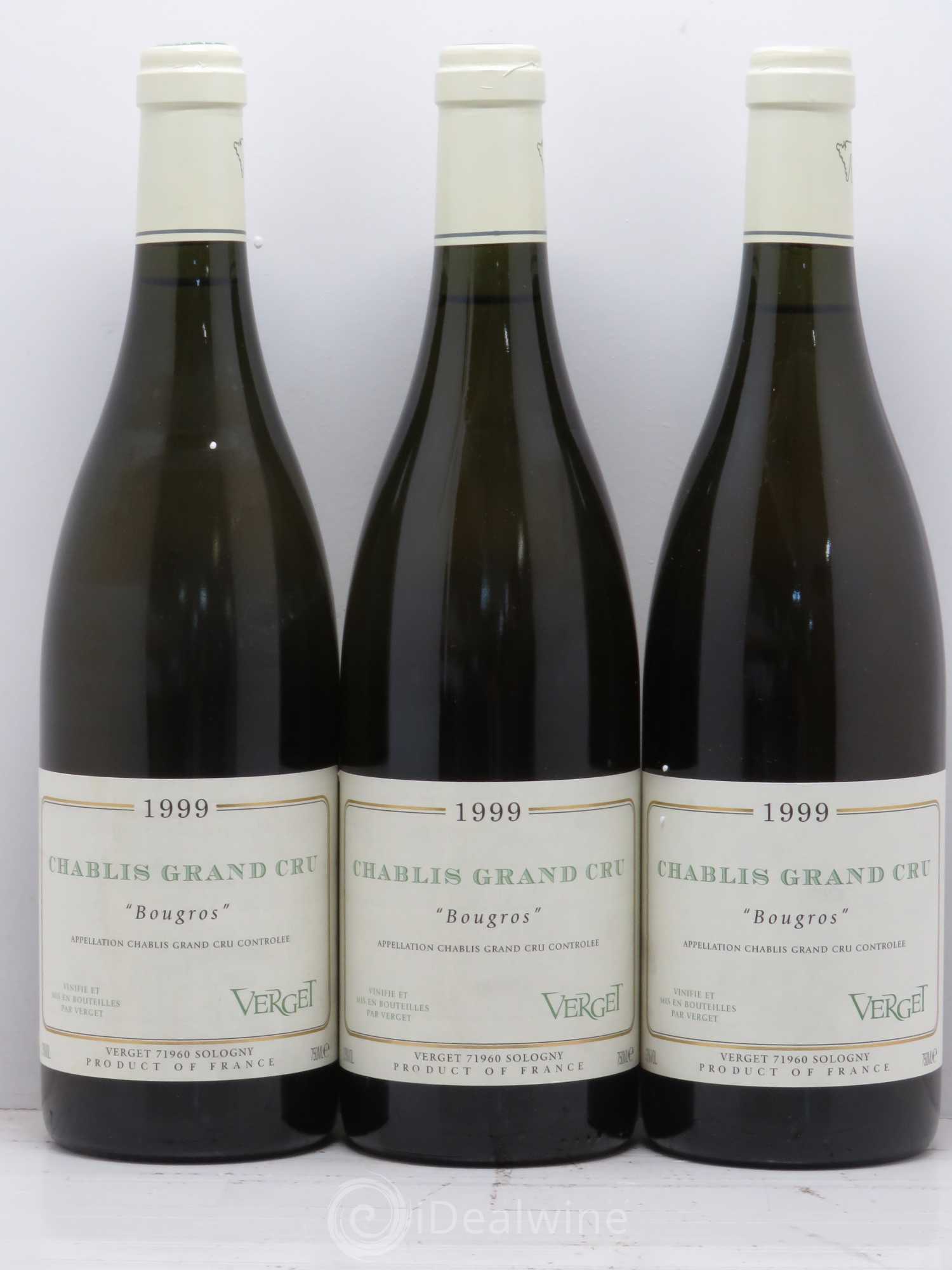 Chablis Grand Cru Bougros Verget 1999 - Posten von 3 Flaschen - 0