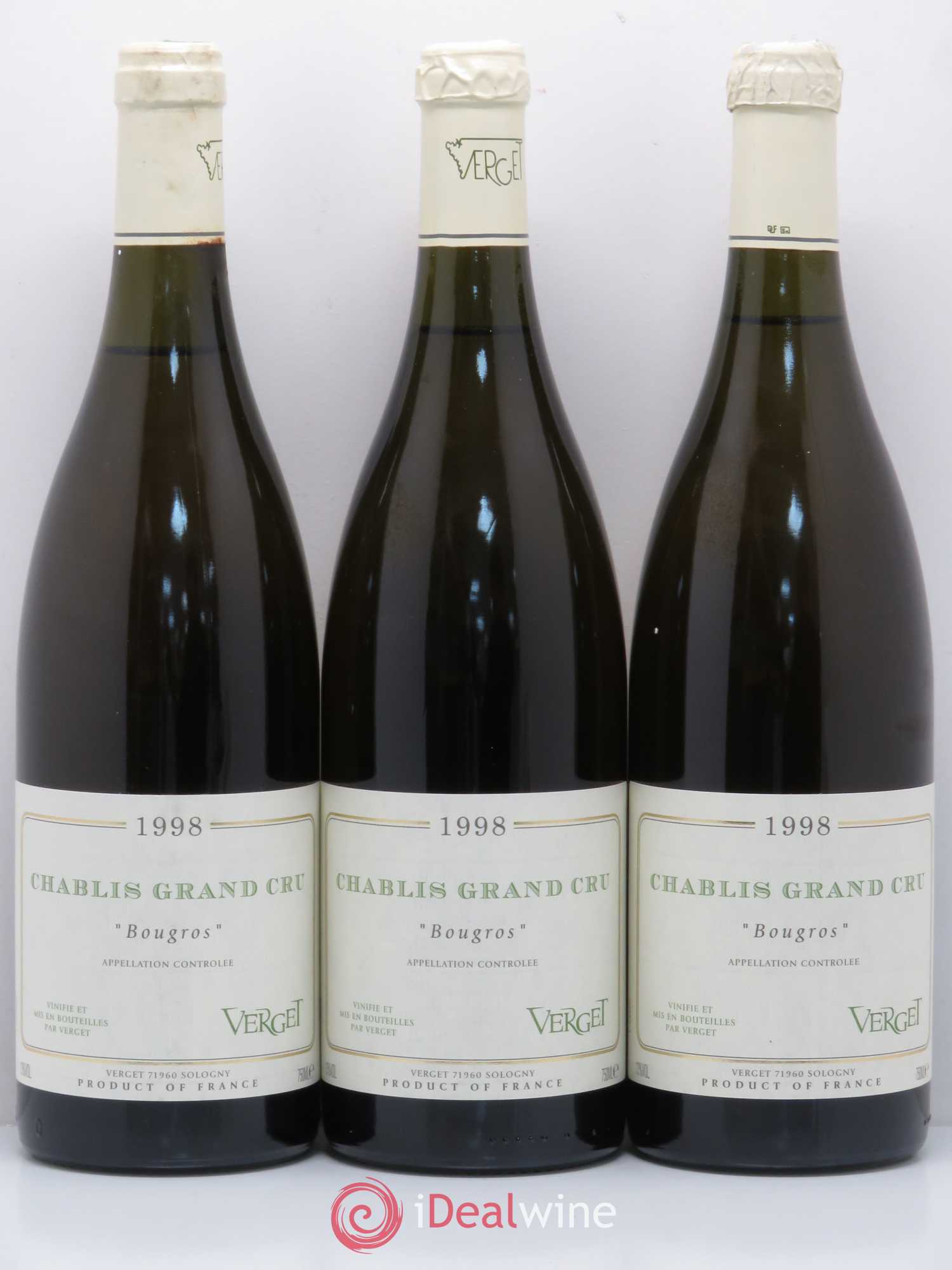 Chablis Grand Cru Bougros Verget 1998 - Posten von 3 Flaschen - 0