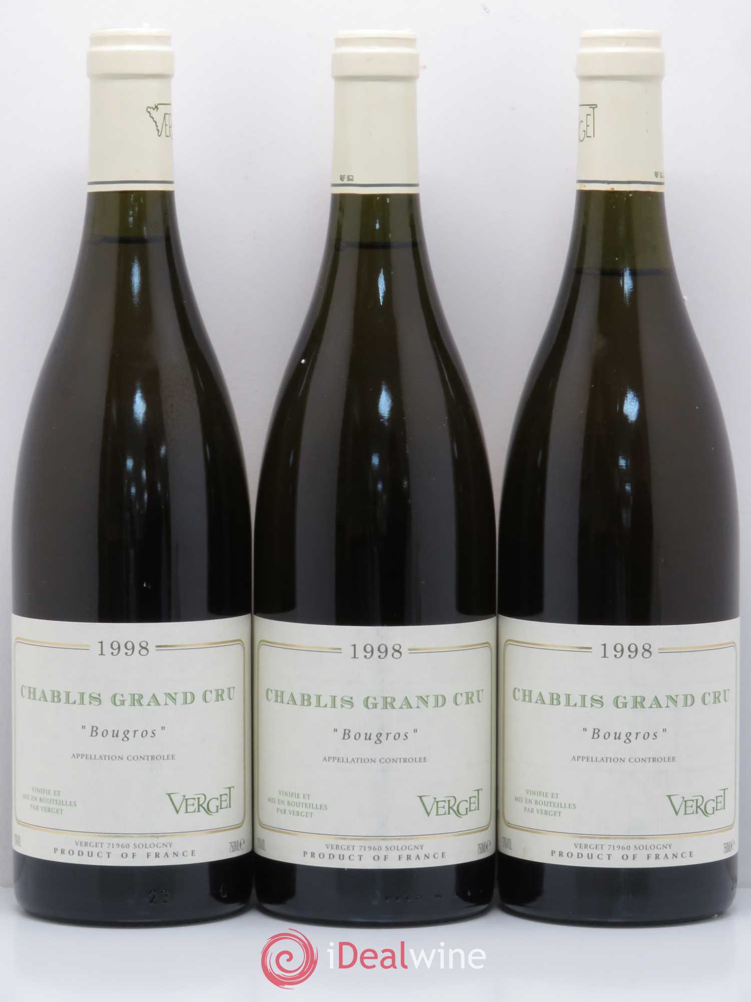 Chablis Grand Cru Bougros Verget 1998 - Posten von 3 Flaschen - 0
