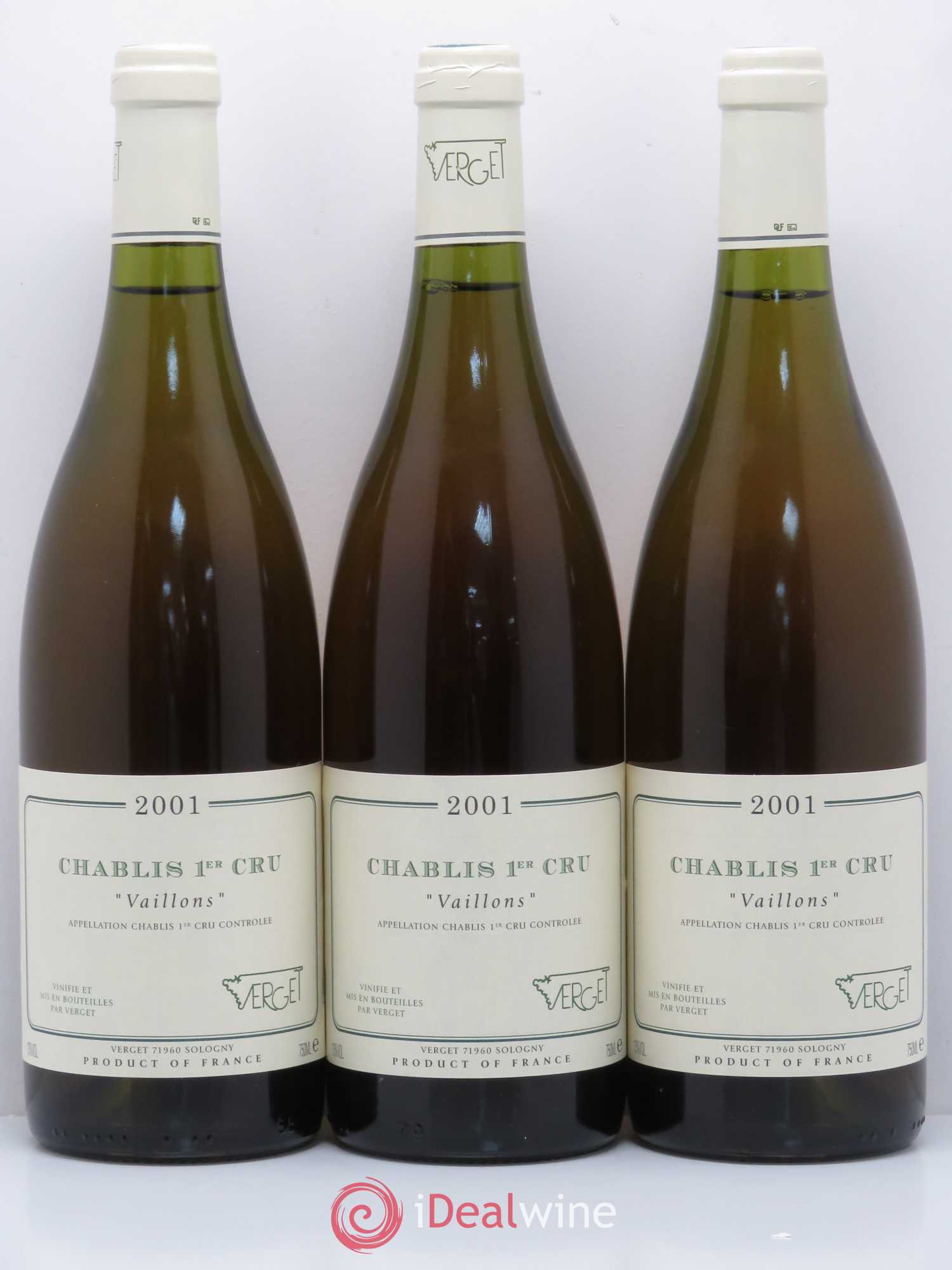 Chablis 1er Cru Vaillons Verget 2001 - Lot de 6 bouteilles - 1