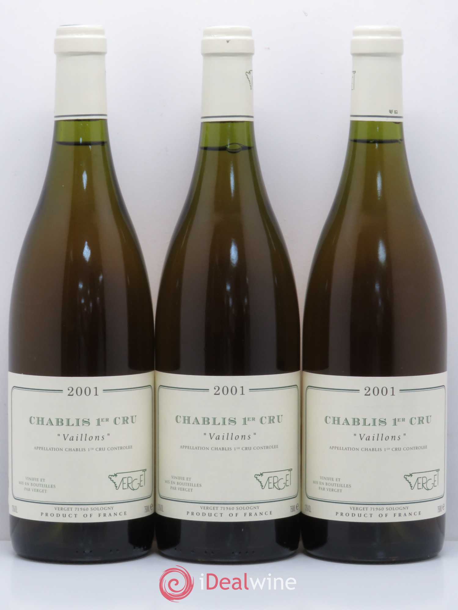 Chablis 1er Cru Vaillons Verget 2001 - Lot de 6 bouteilles - 2