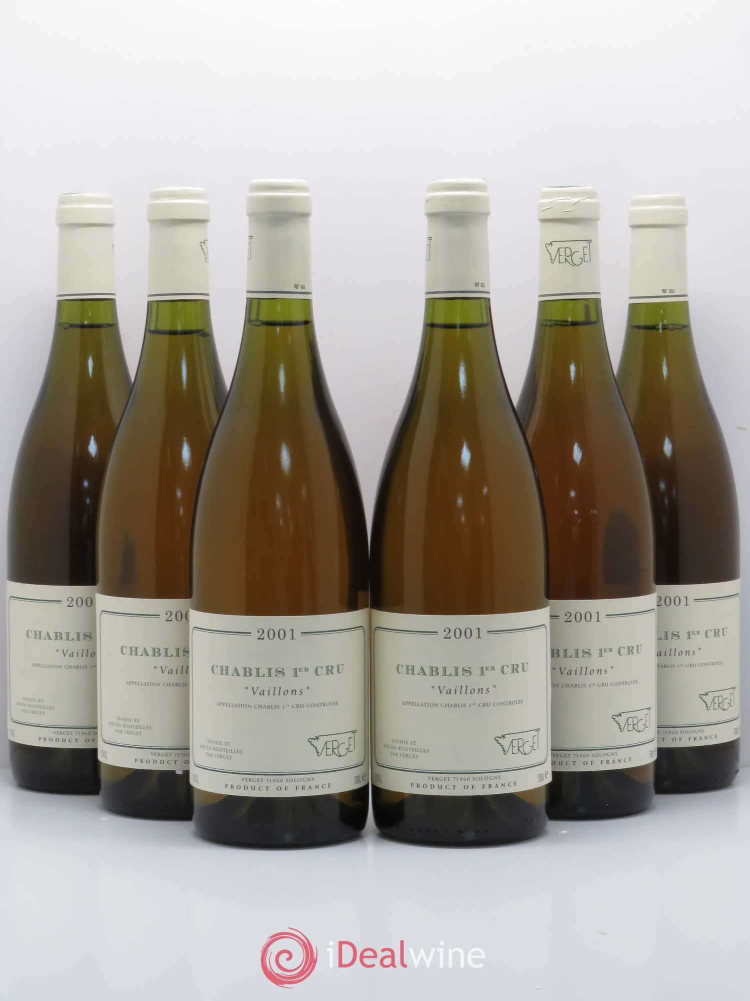 Chablis 1er Cru Vaillons Verget 2001 - Lot de 6 bouteilles - 0