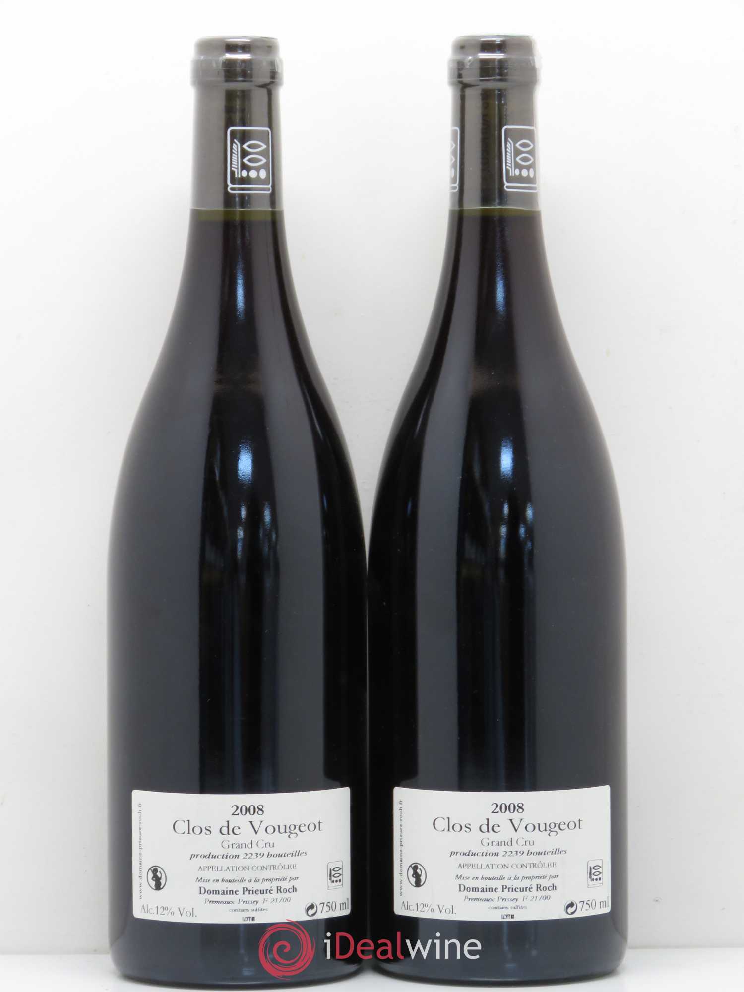 Clos de Vougeot Grand Cru Prieuré Roch 2008 - Lot de 2 bouteilles - 1