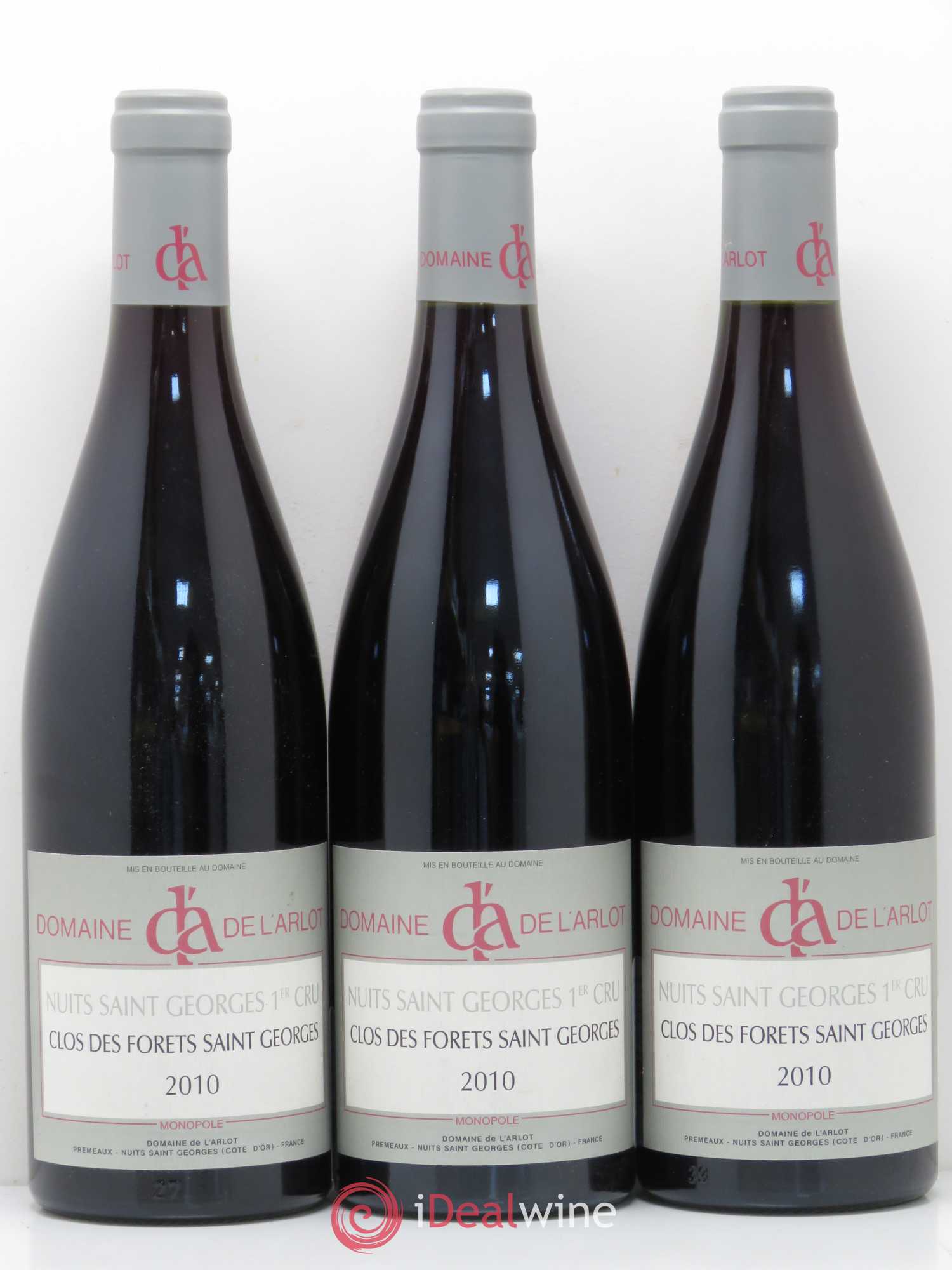 Nuits-Saint-Georges 1er Cru Clos des Forêts Saint-Georges Domaine de l'Arlot 2010 - Lot de 3 bouteilles - 0