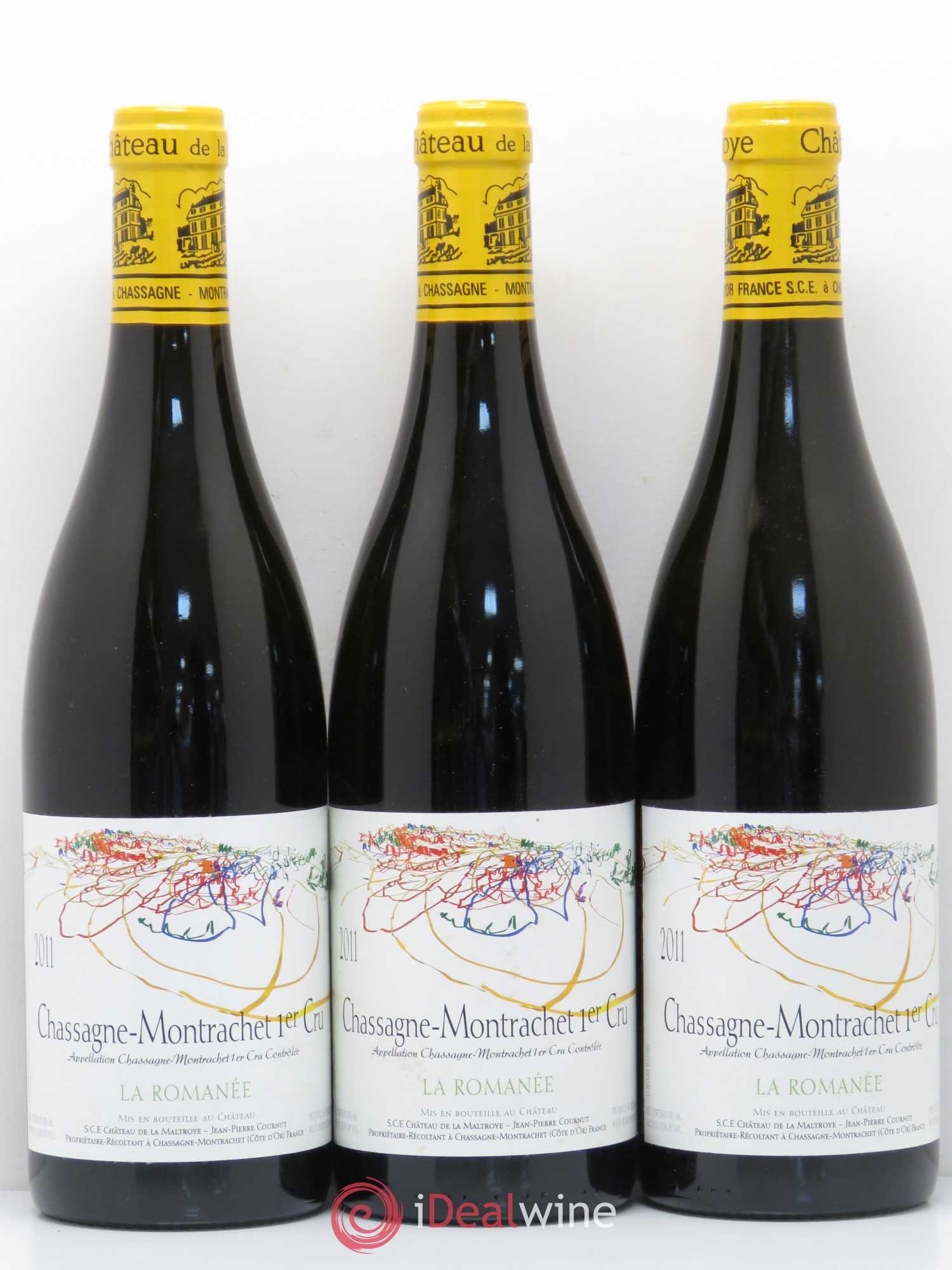 Chassagne-Montrachet 1er Cru La Romanee Chateau De La Maltroye 2011 - Posten von 3 Flaschen - 0