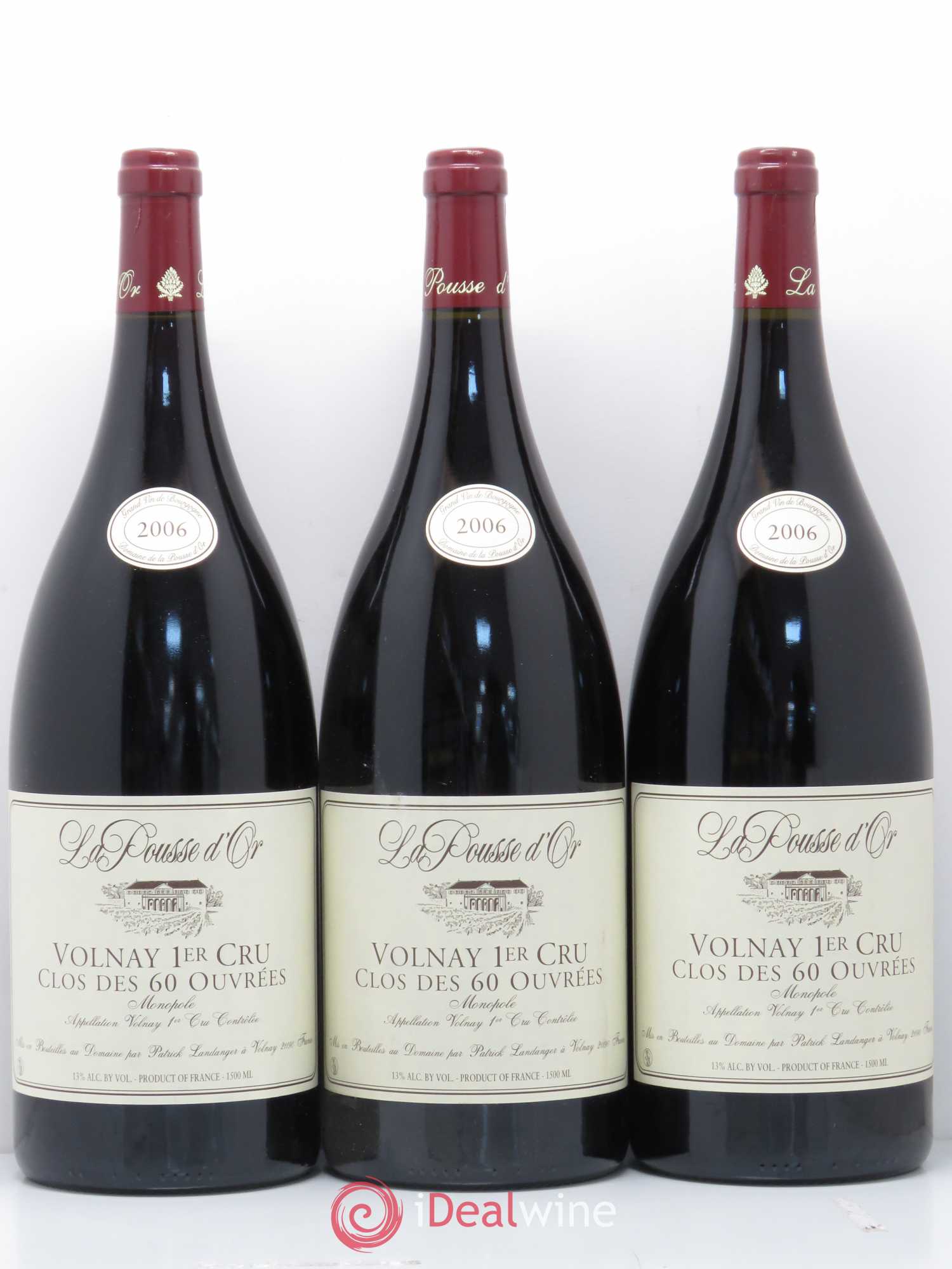 Volnay 1er Cru Clos des 60 ouvrées La Pousse d'Or (Domaine de) 2006 - Lot de 3 magnums - 0